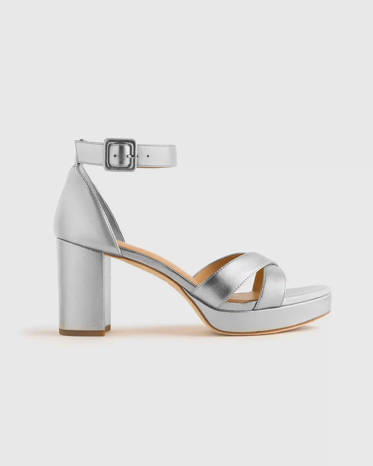 Italian Leather Crisscross Platform Sandal