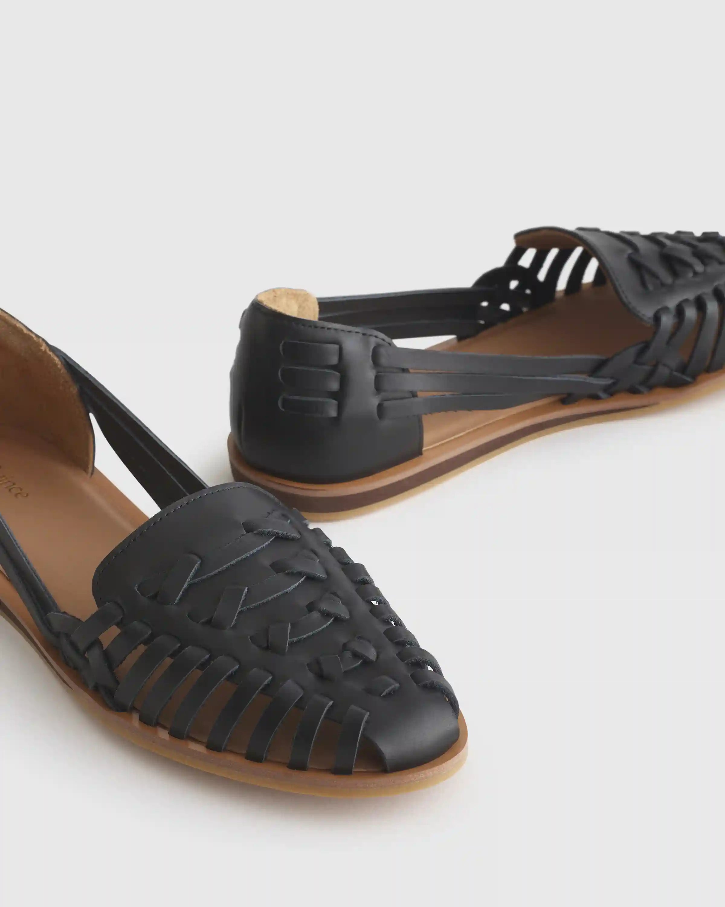 100% Leather Huarache Flat