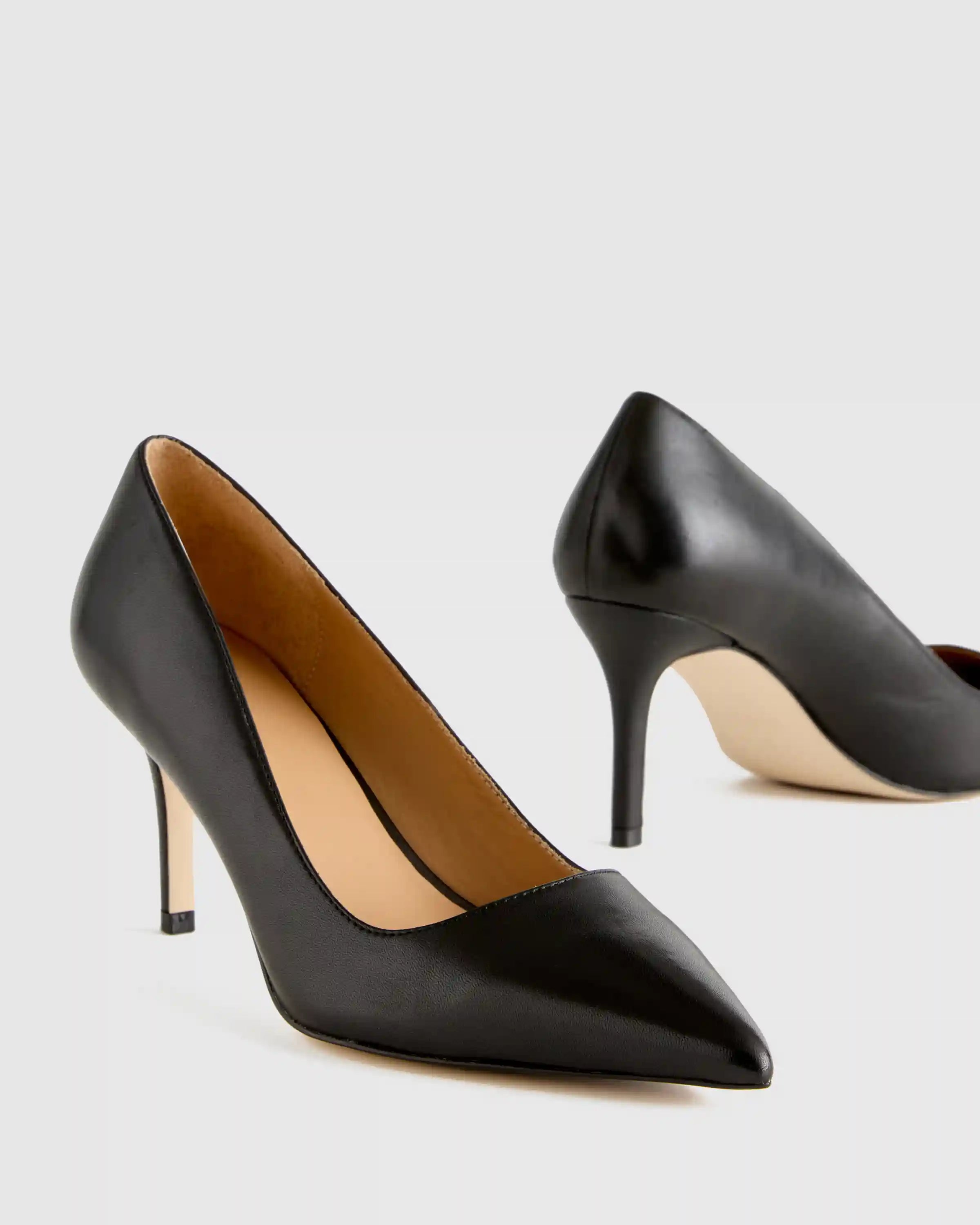 Italian Leather 75mm Pointy Toe Pump