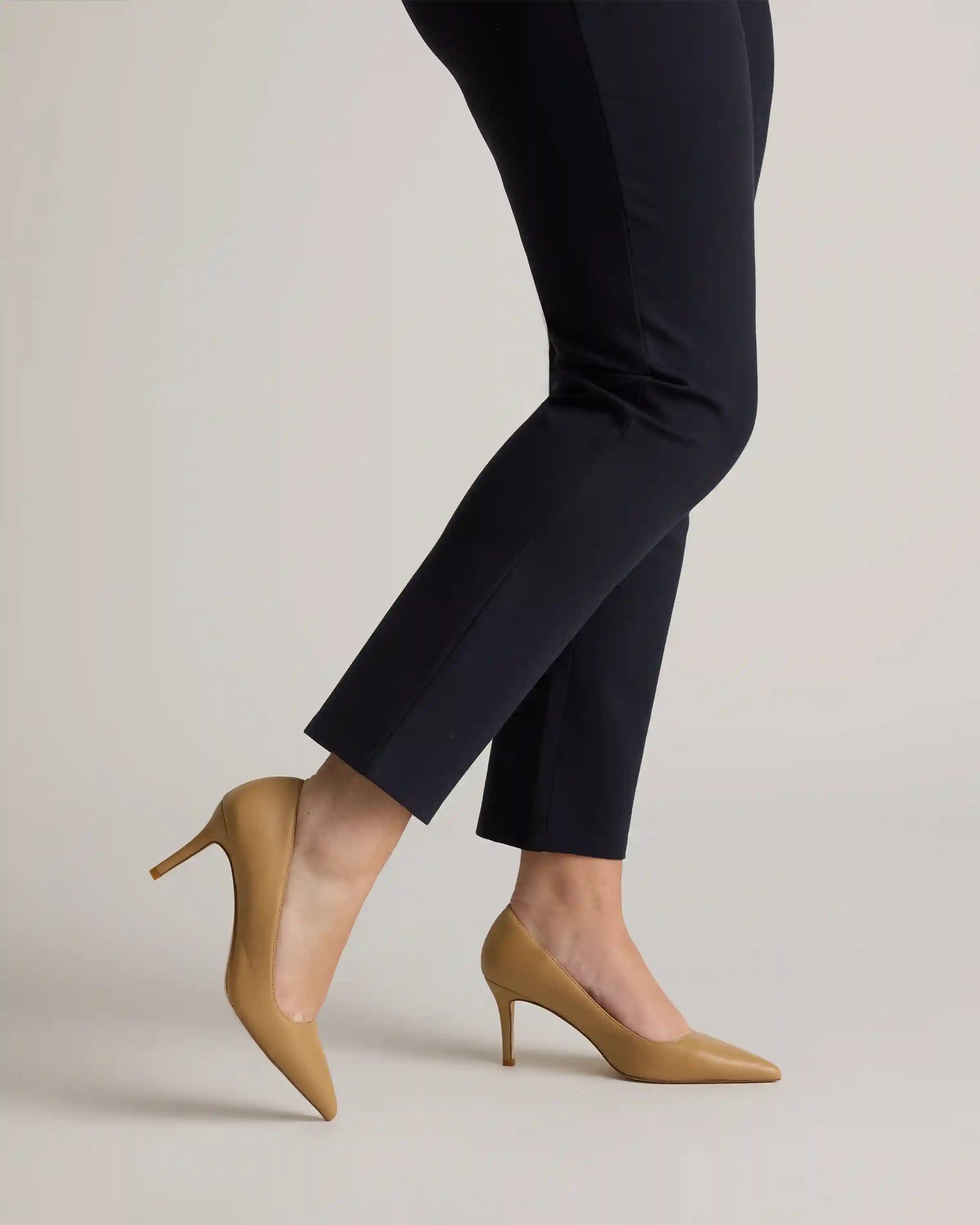 Italian Leather 75mm Pointy Toe Pump