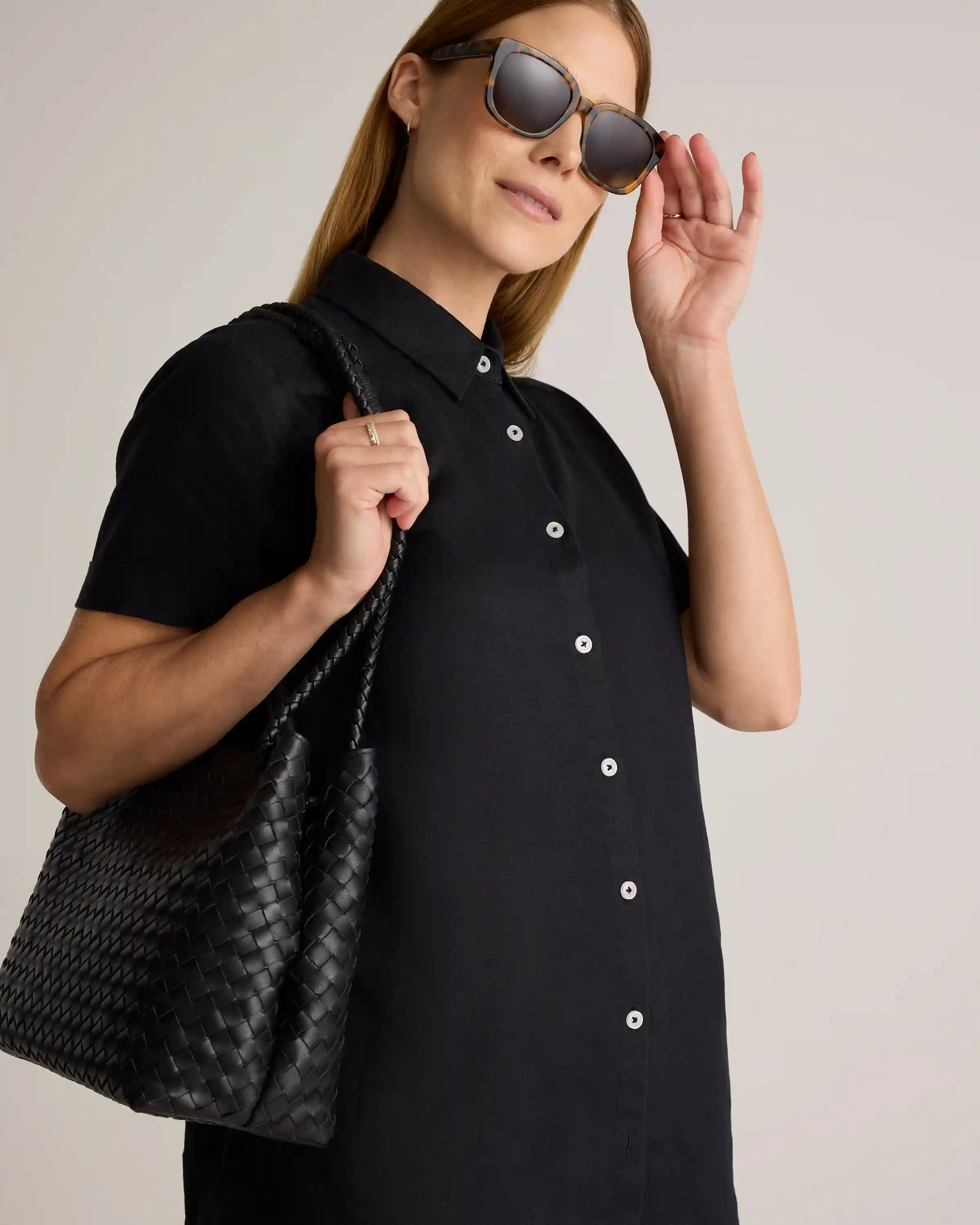 100% European Linen Maternity Camp Shirt