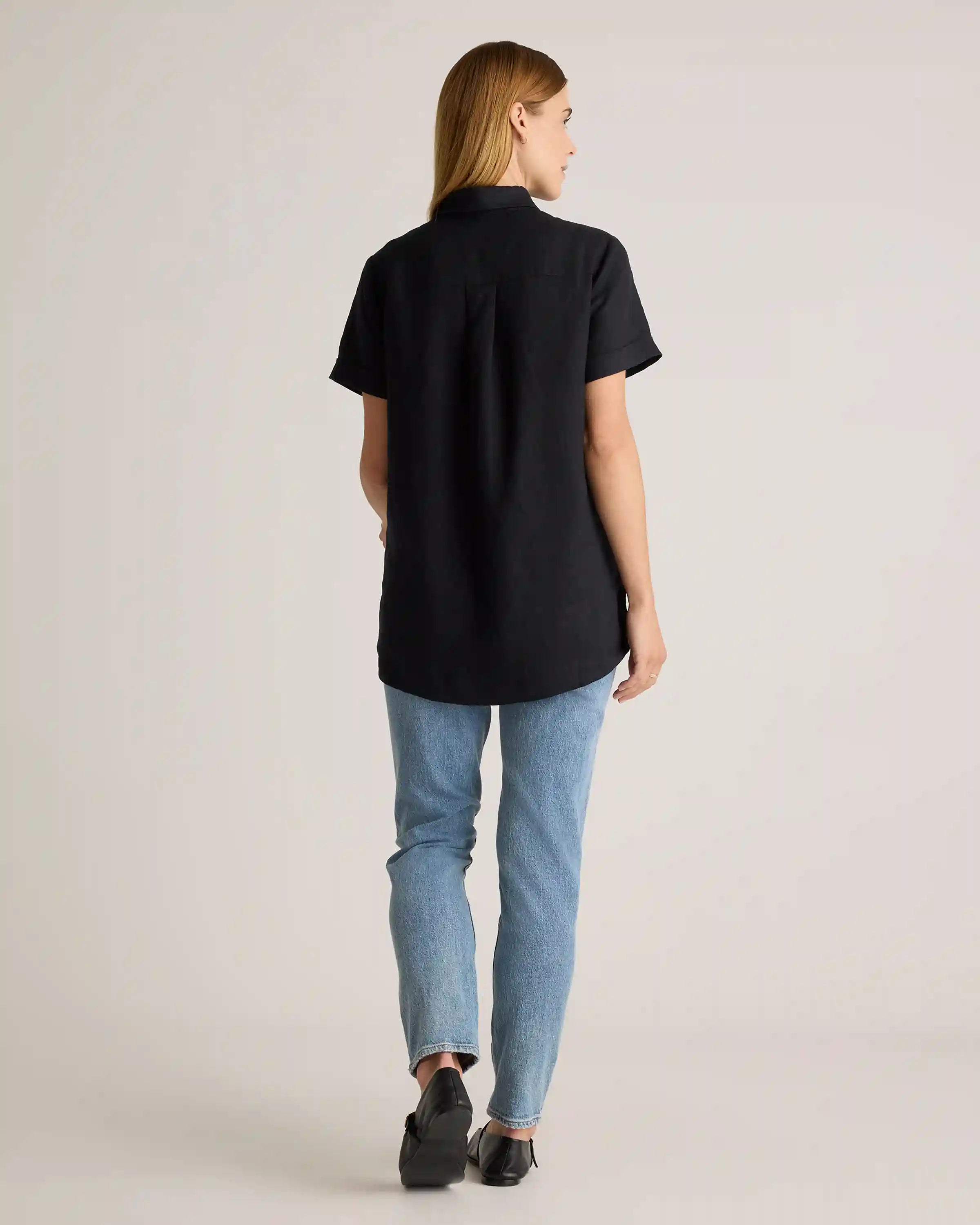 100% European Linen Maternity Camp Shirt