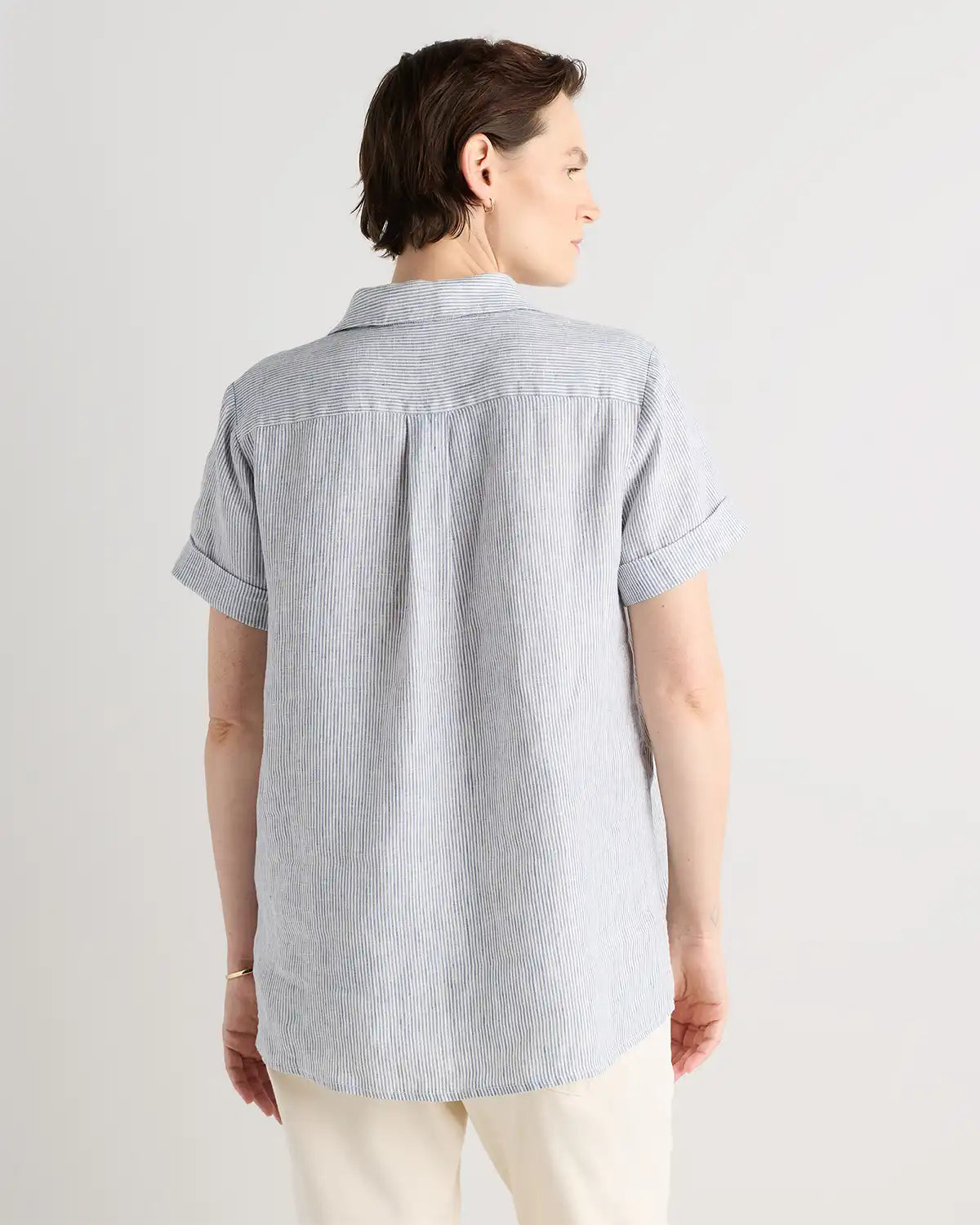 100% European Linen Maternity Camp Shirt