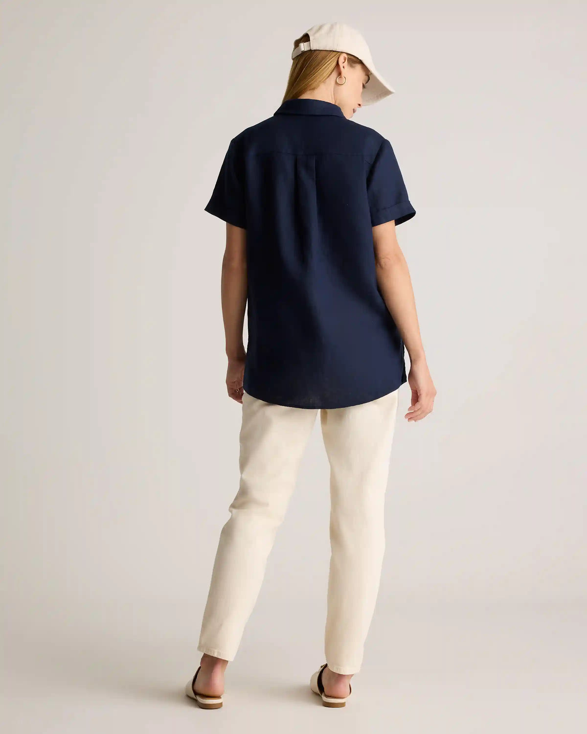 100% European Linen Maternity Camp Shirt