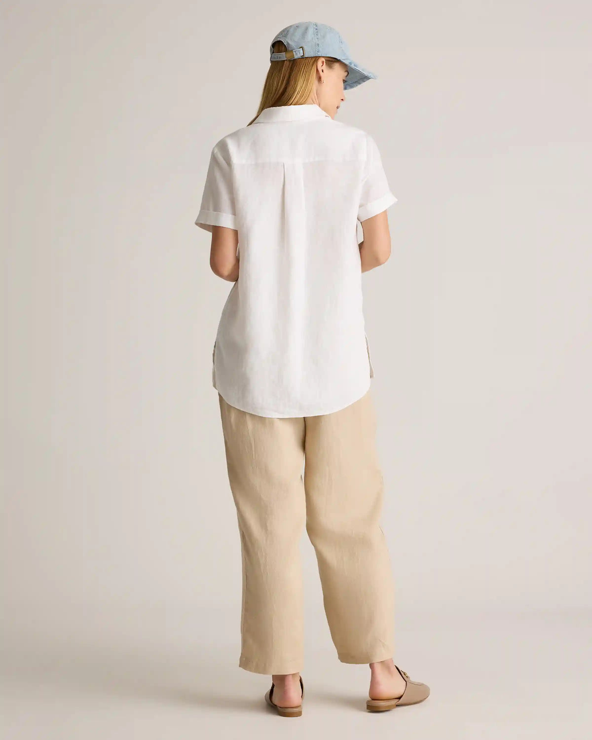 100% European Linen Maternity Camp Shirt