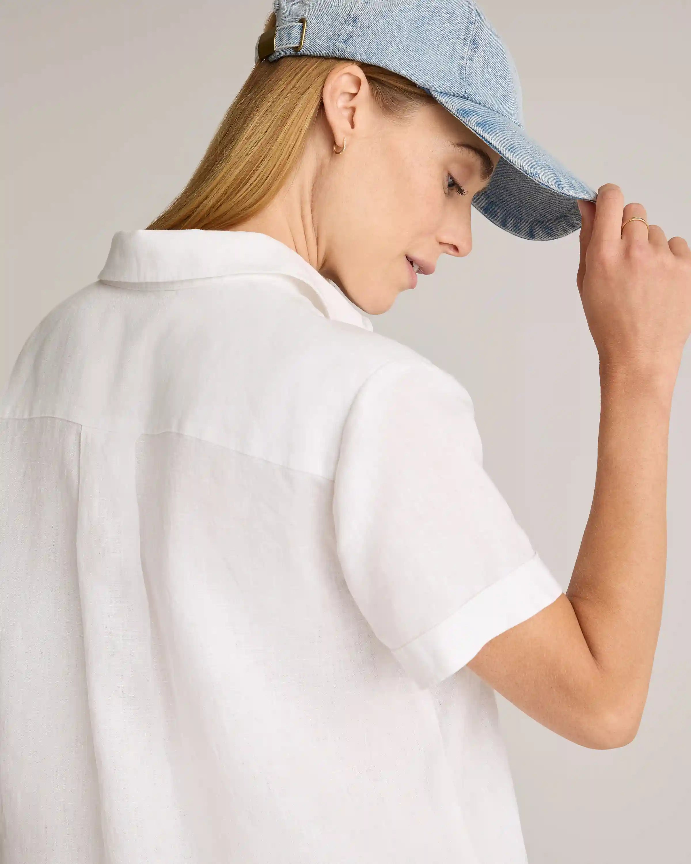 100% European Linen Maternity Camp Shirt