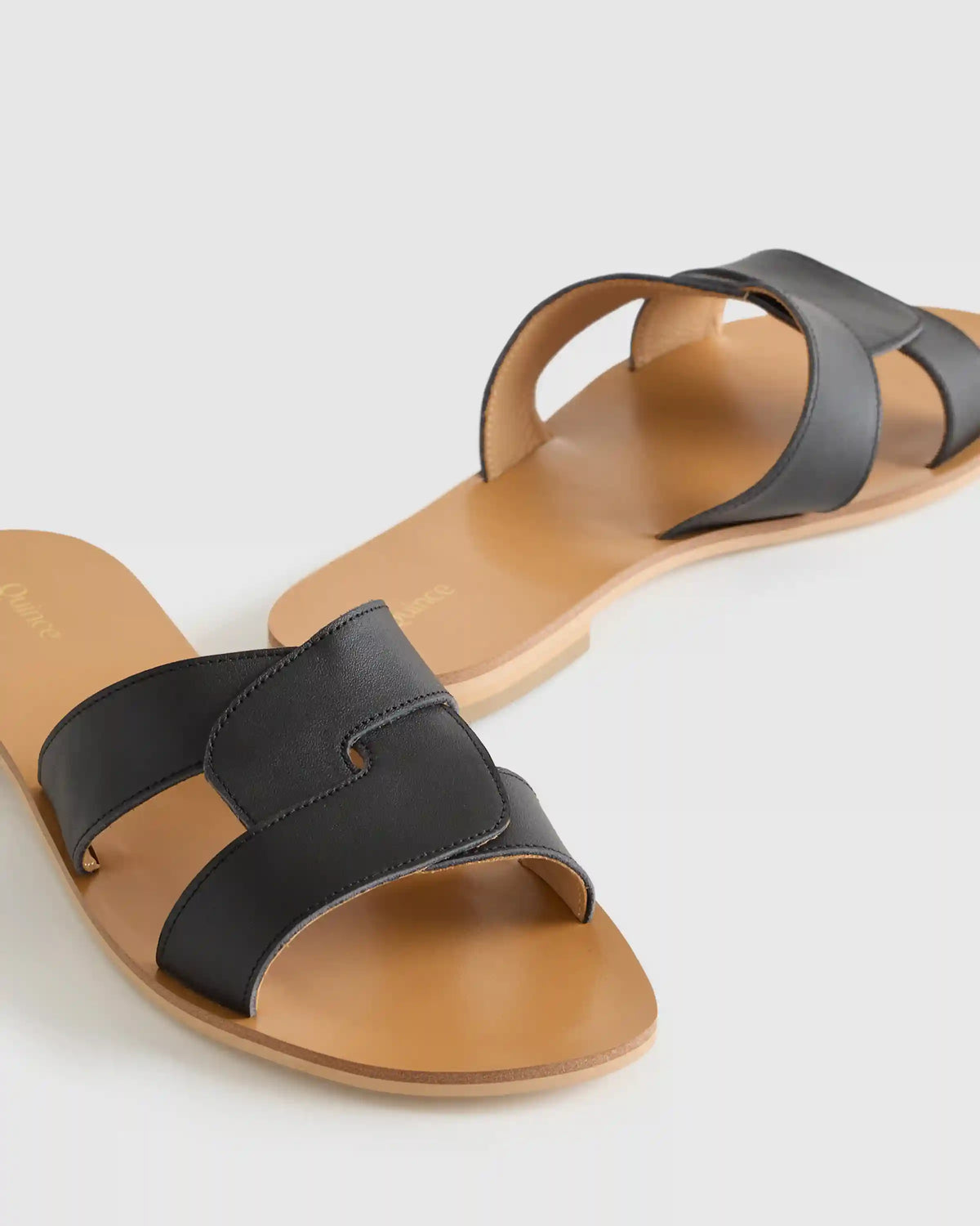 Italian Leather Cutout Slide Sandal