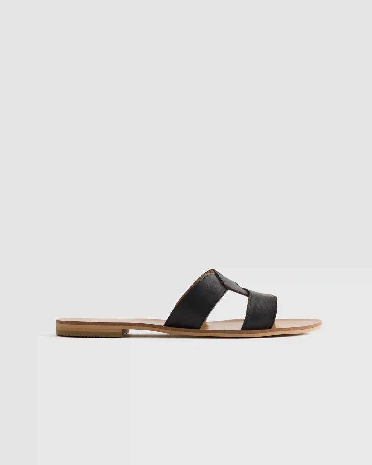 Italian Leather Cutout Slide Sandal