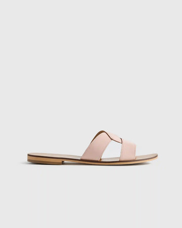 Italian Leather Cutout Slide Sandal