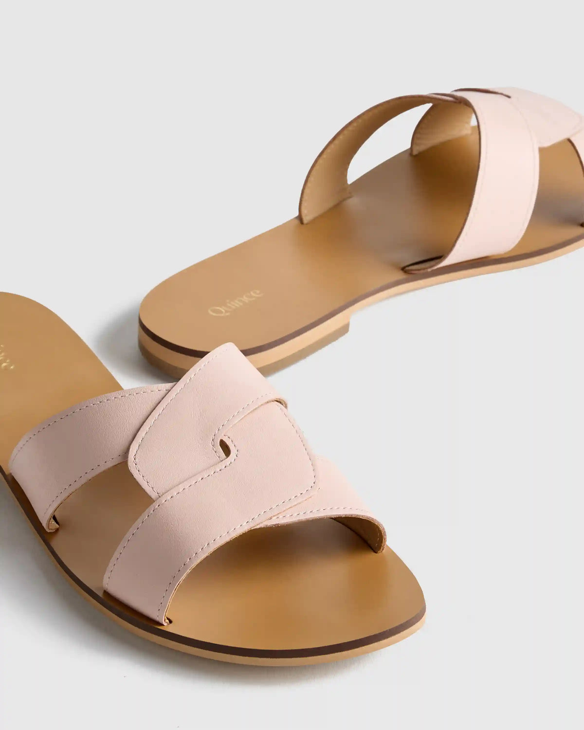 Italian Leather Cutout Slide Sandal