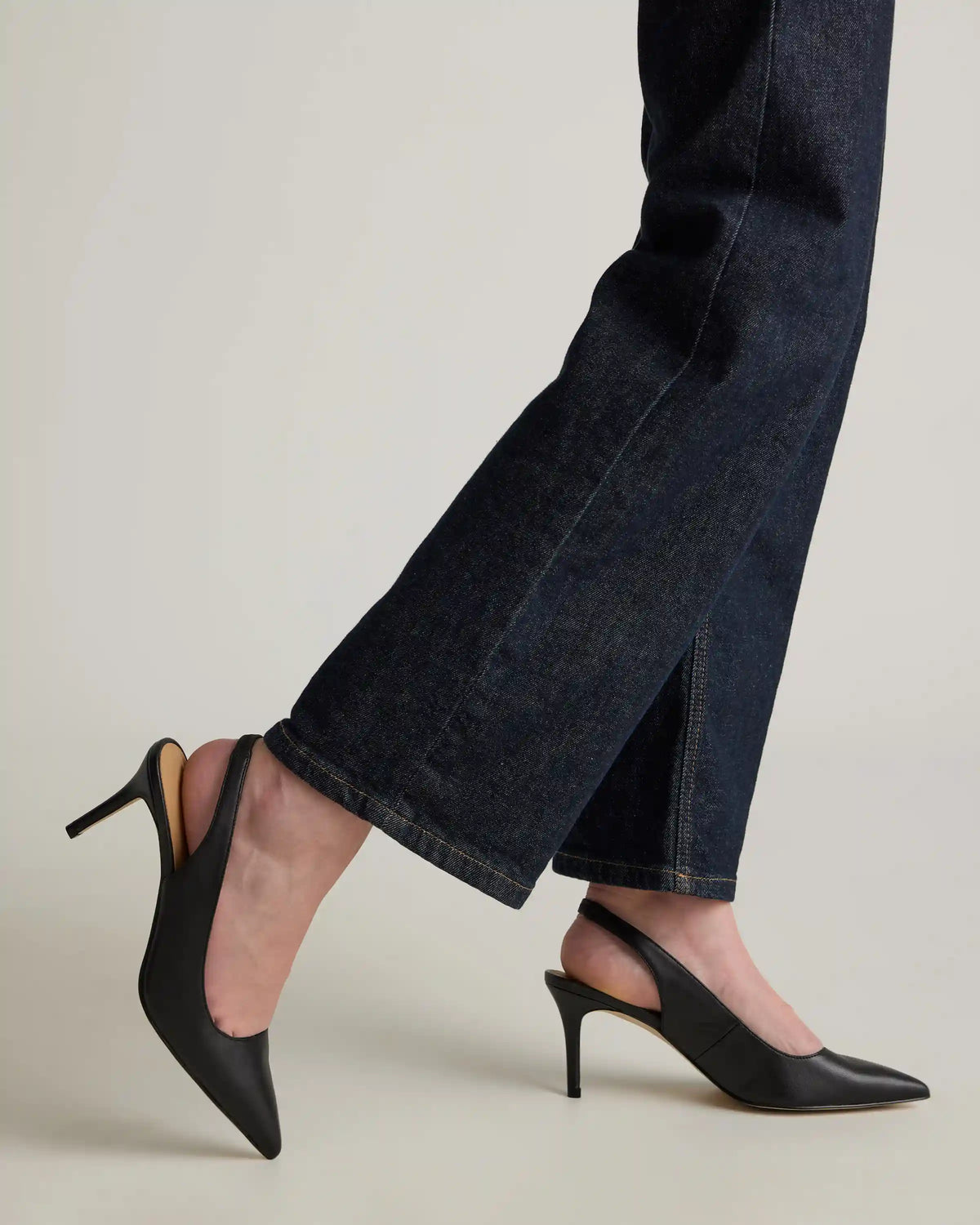 Italian Leather Slingback 75mm Heel