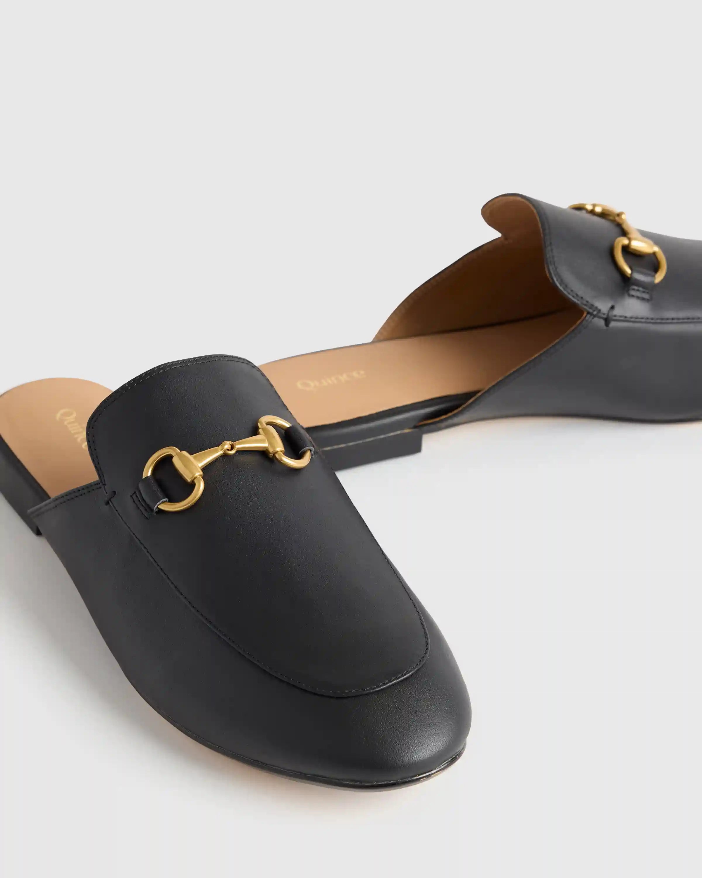 Italian Leather Horsebit Loafer Mule