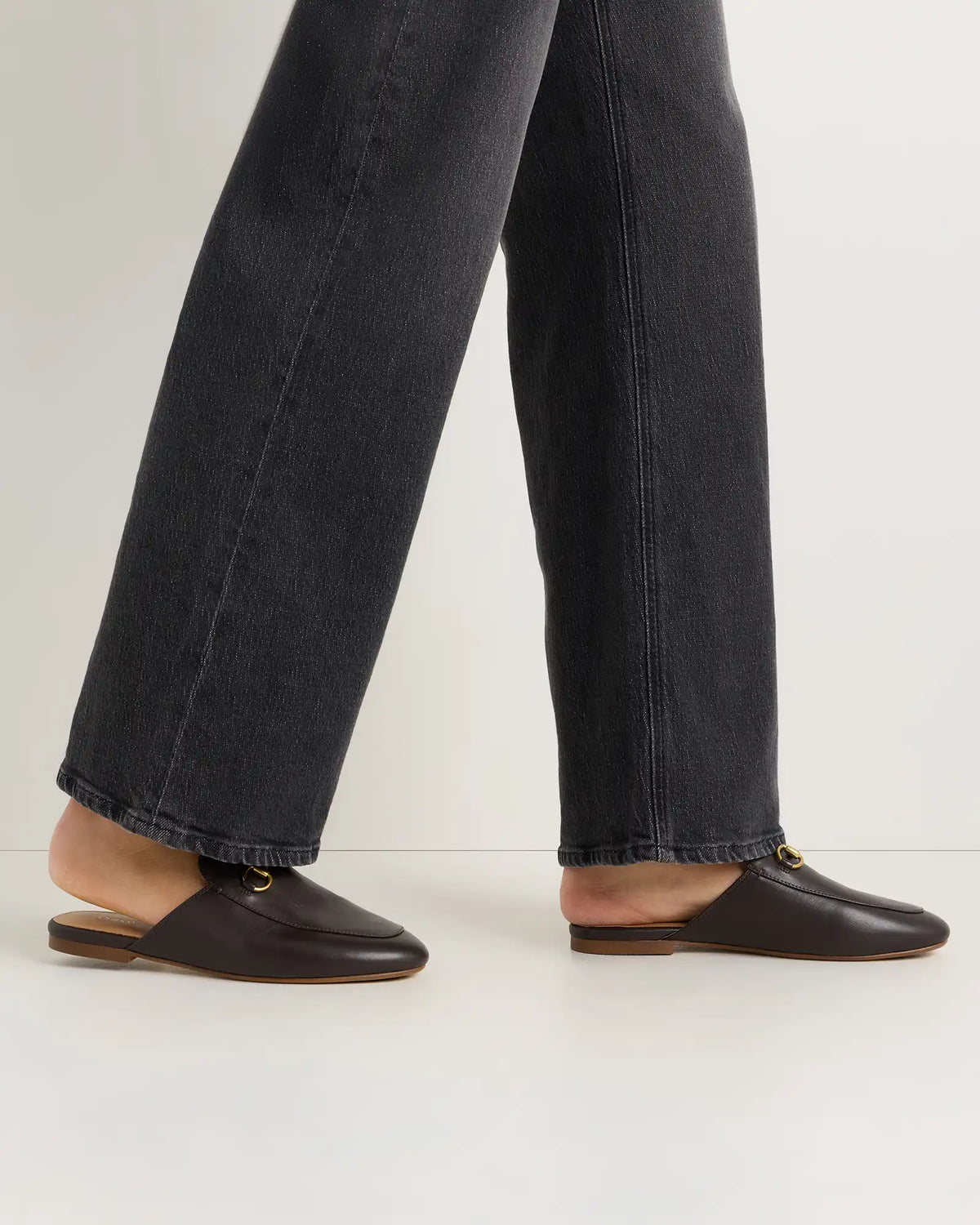 Italian Leather Horsebit Loafer Mule