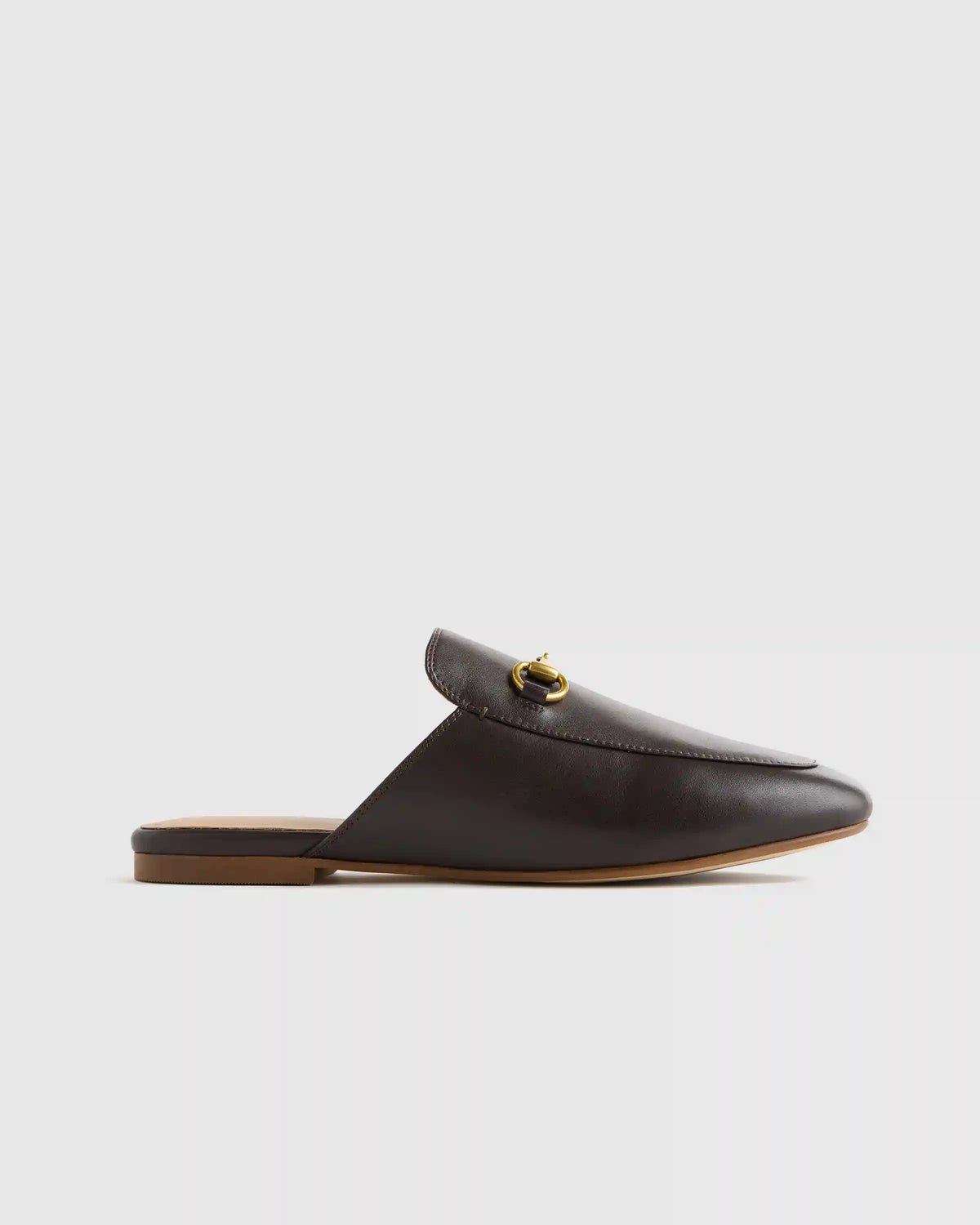Italian Leather Horsebit Loafer Mule