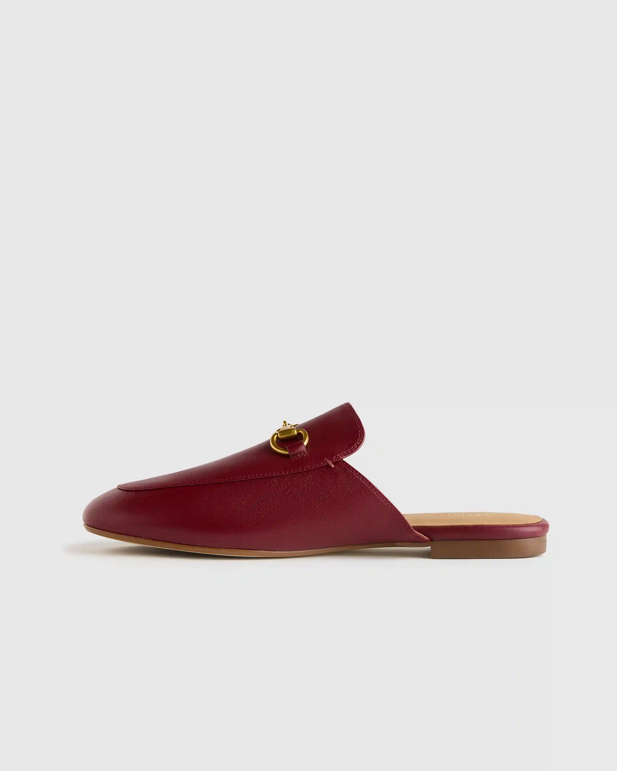 Italian Leather Horsebit Loafer Mule