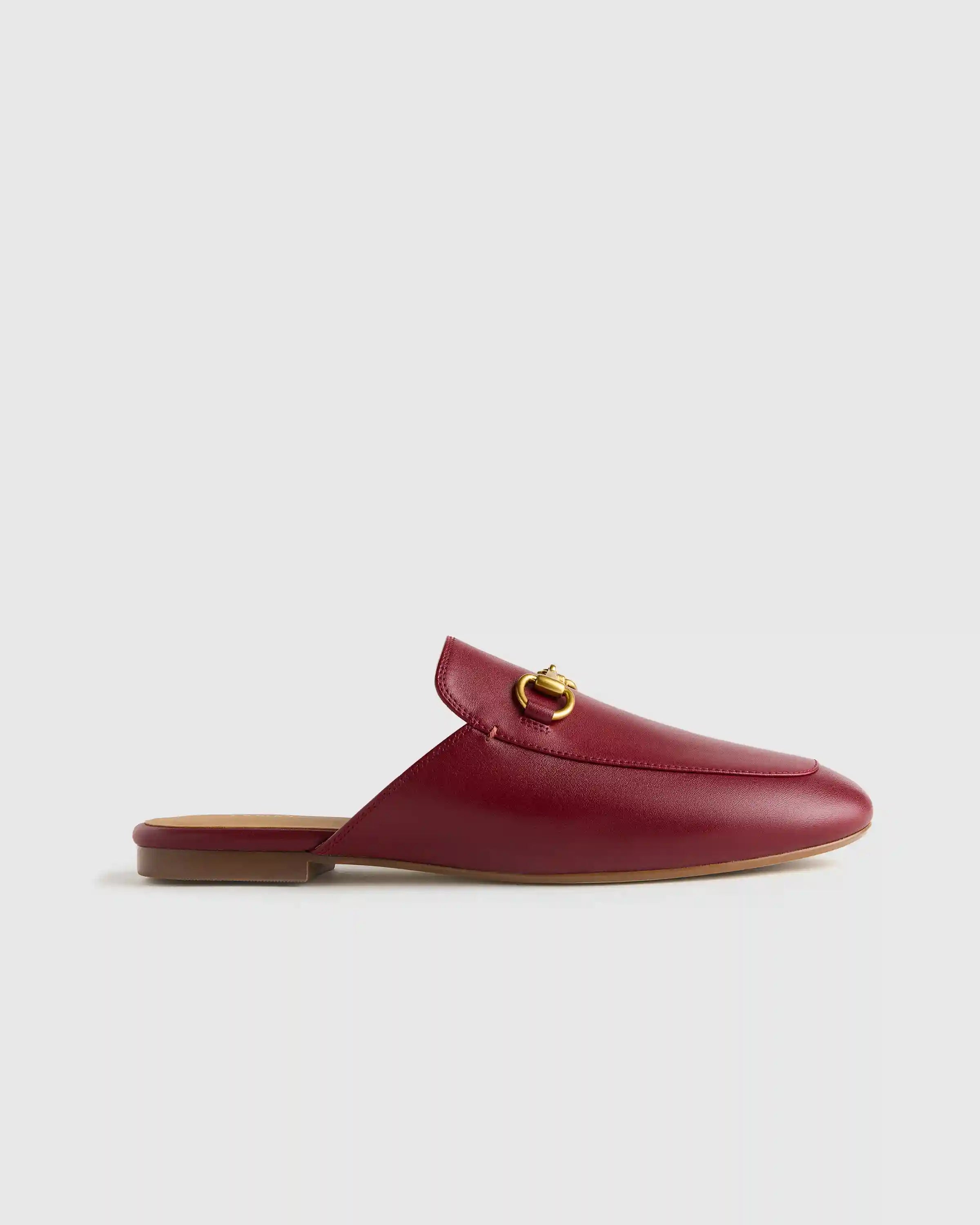 Italian Leather Horsebit Loafer Mule