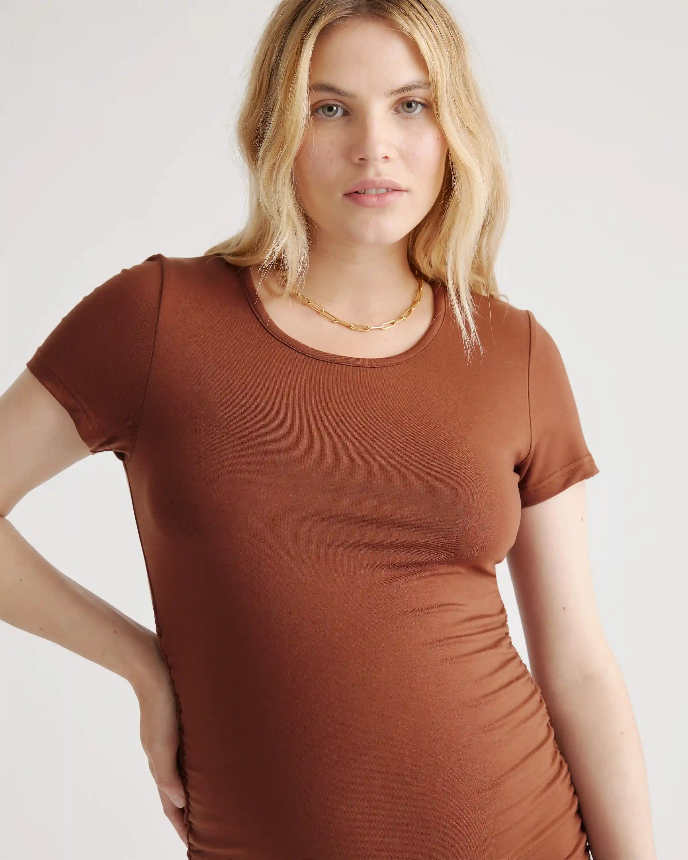 Tencel Jersey Maternity Ruched Dress