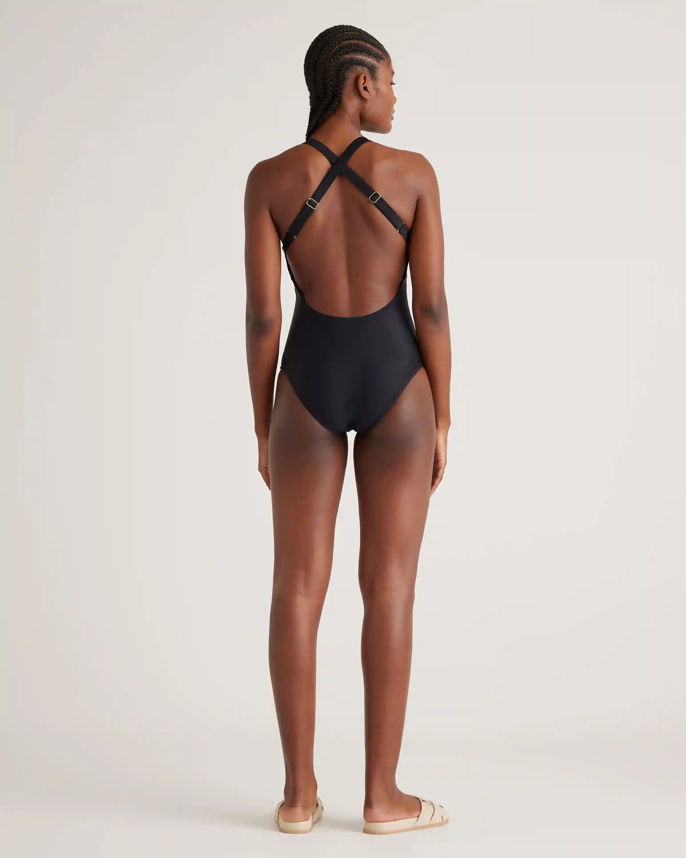 Italian Cross-Back One-Piece Swimsuit