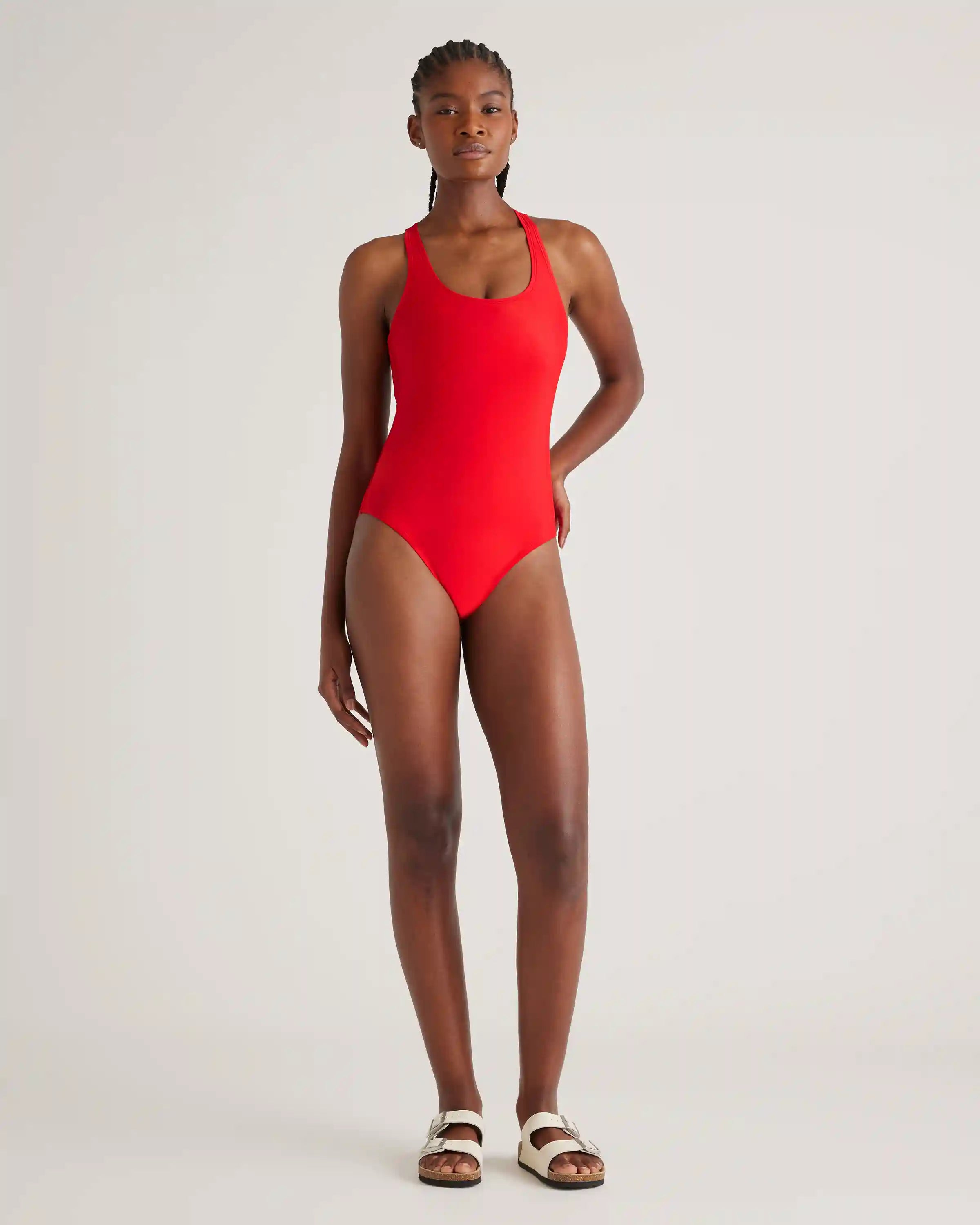 Italian Cross-Back One-Piece Swimsuit