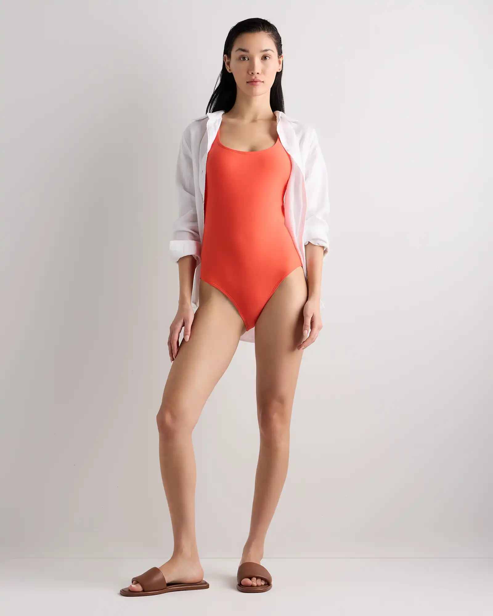Italian Cross-Back One-Piece Swimsuit