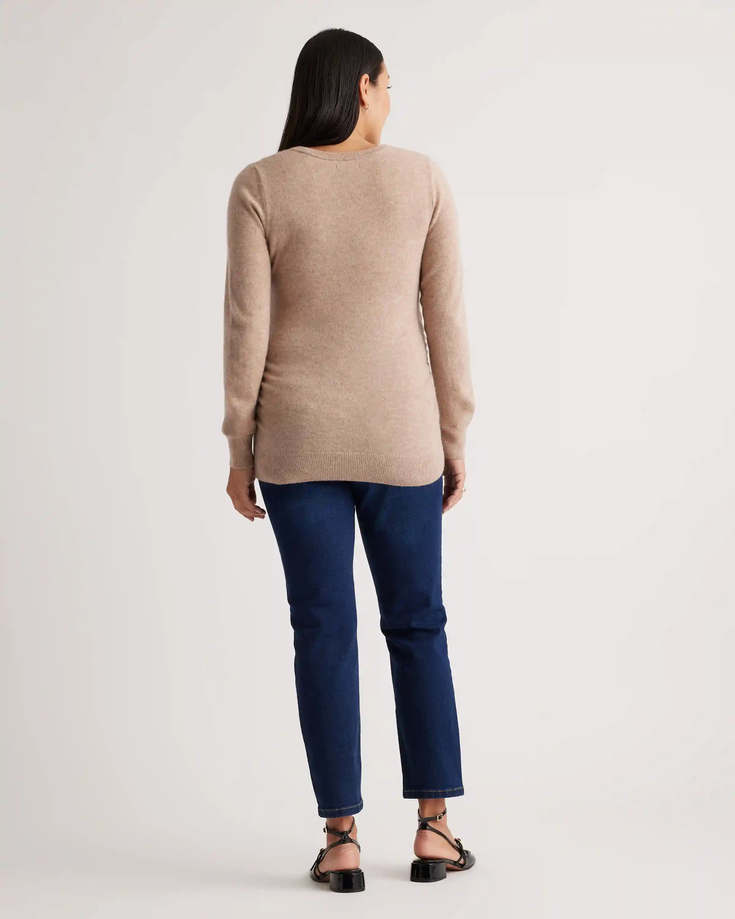 Mongolian Cashmere V-Neck Maternity Sweater