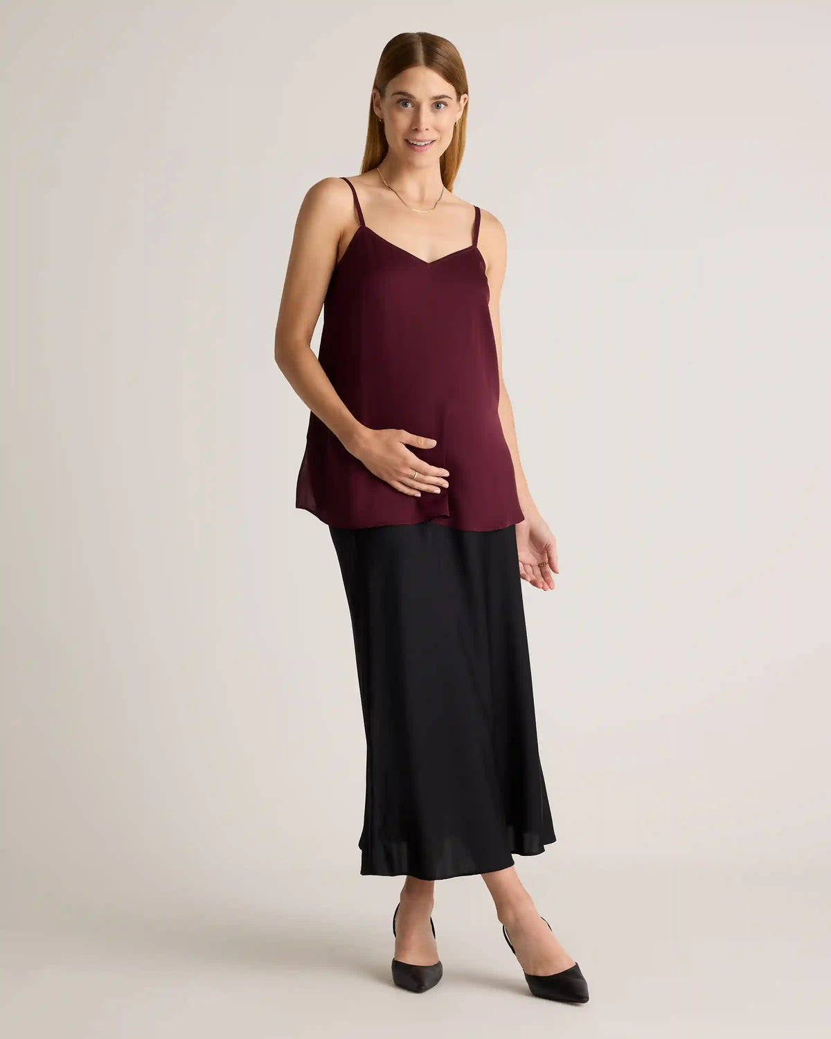 Washable Stretch Silk Maternity Skirt
