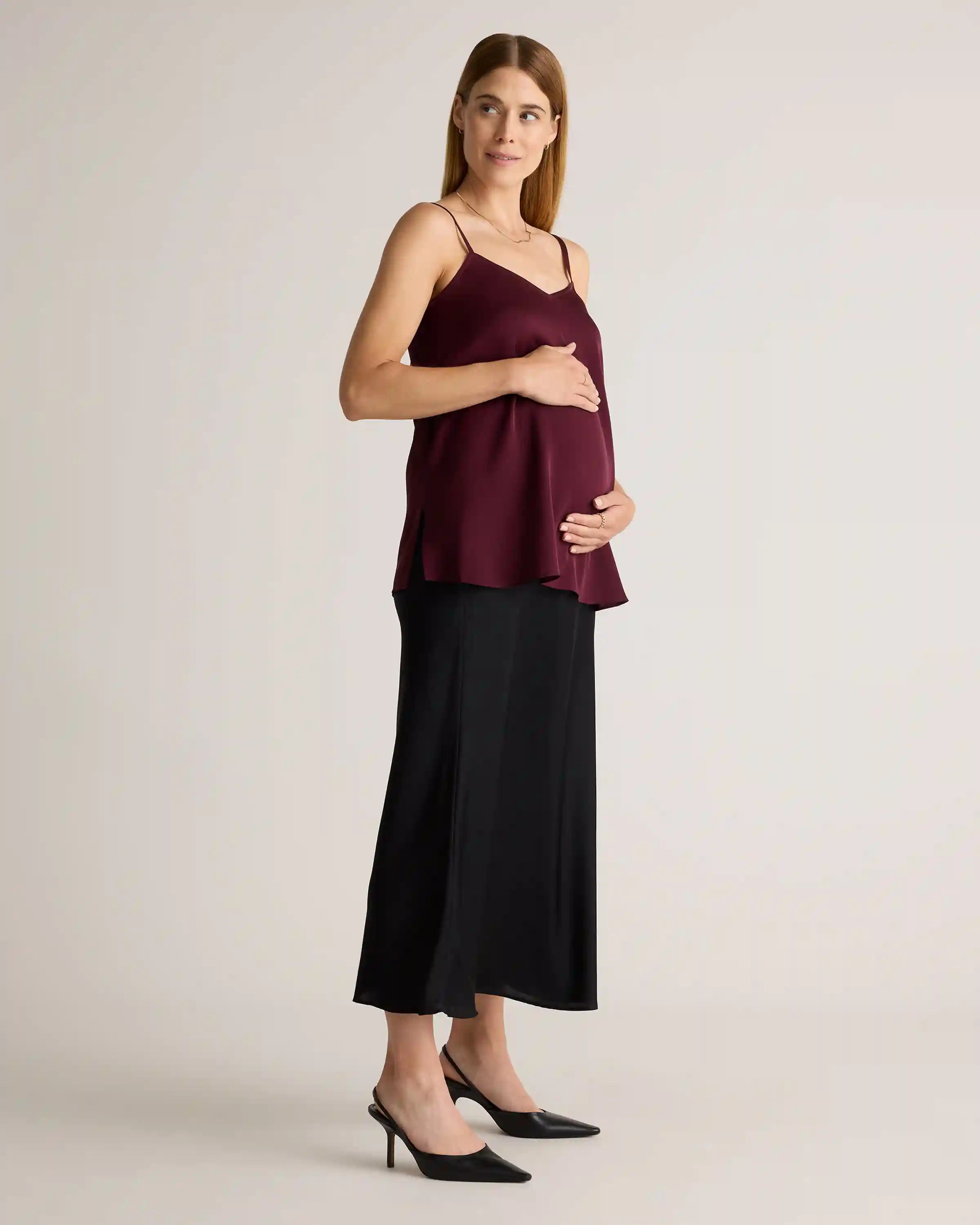 Washable Stretch Silk Maternity Skirt