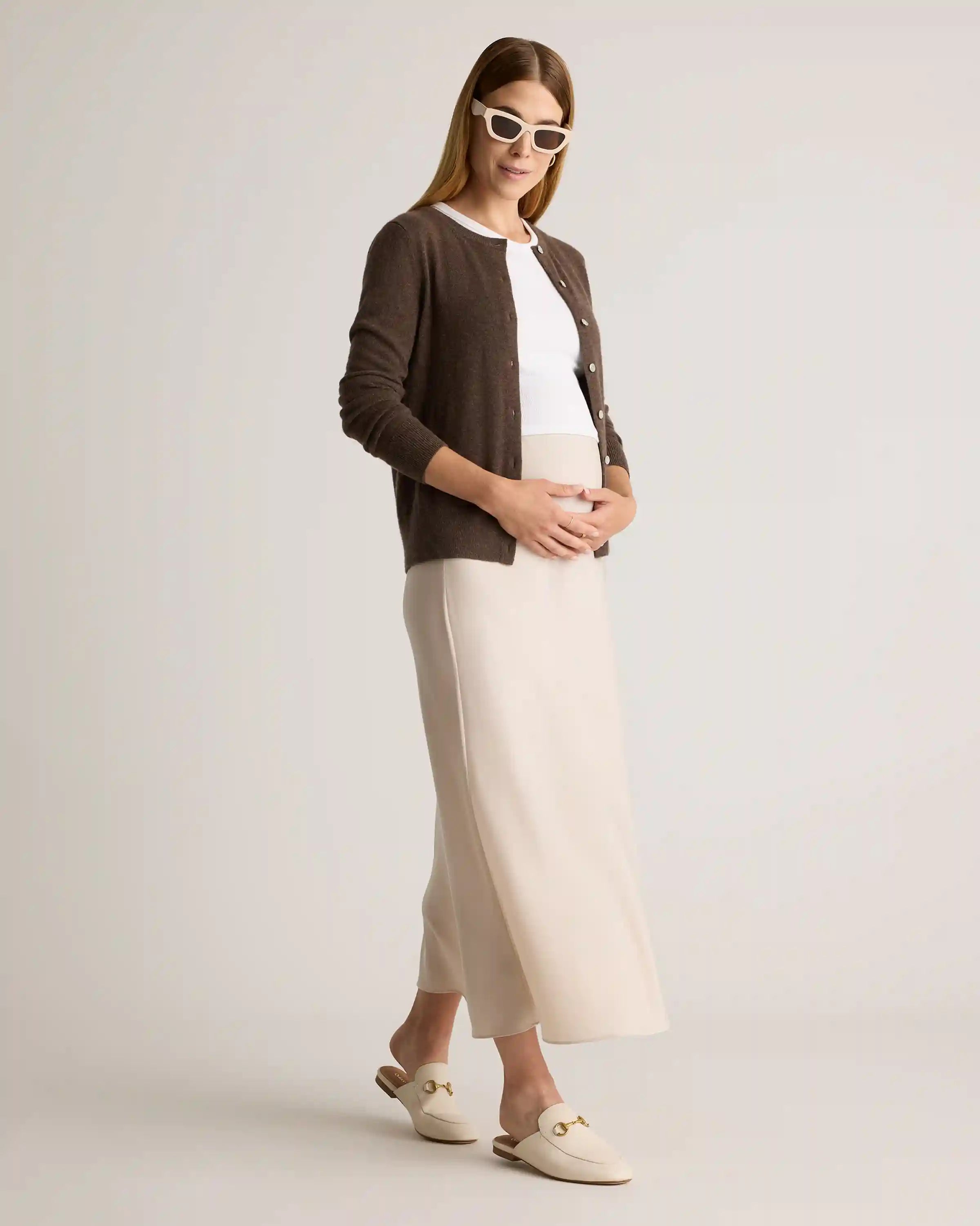 Washable Stretch Silk Maternity Skirt