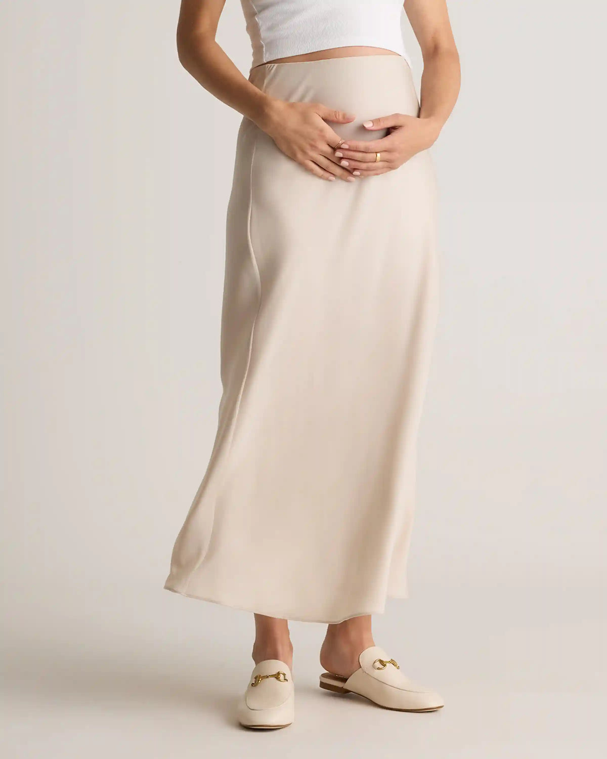 Washable Stretch Silk Maternity Skirt