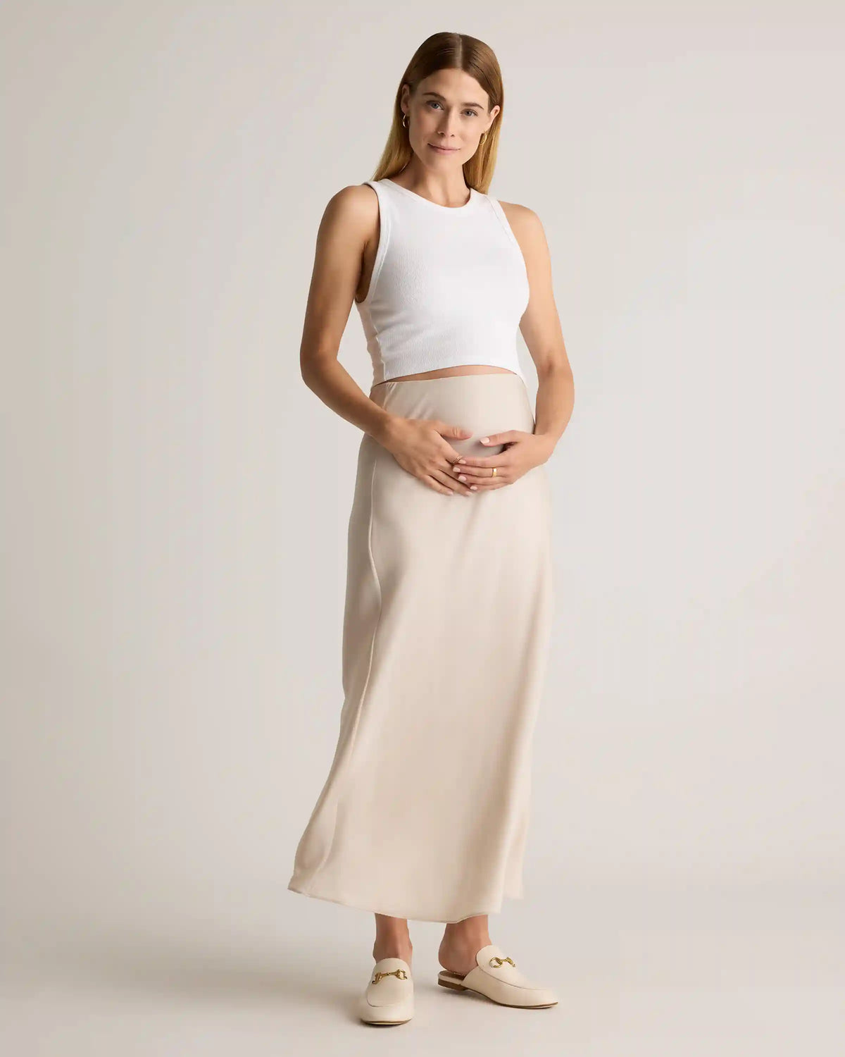 Washable Stretch Silk Maternity Skirt