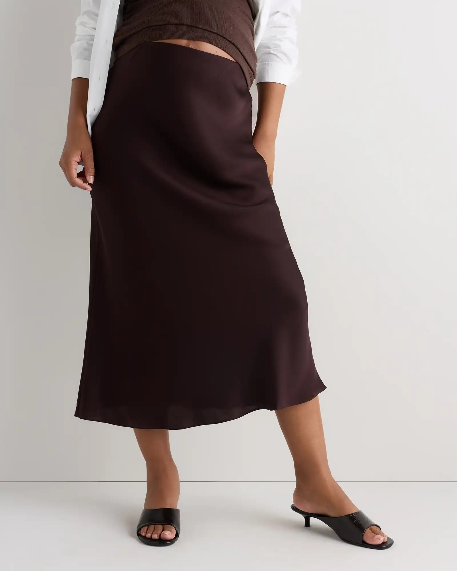 Washable Stretch Silk Maternity Skirt