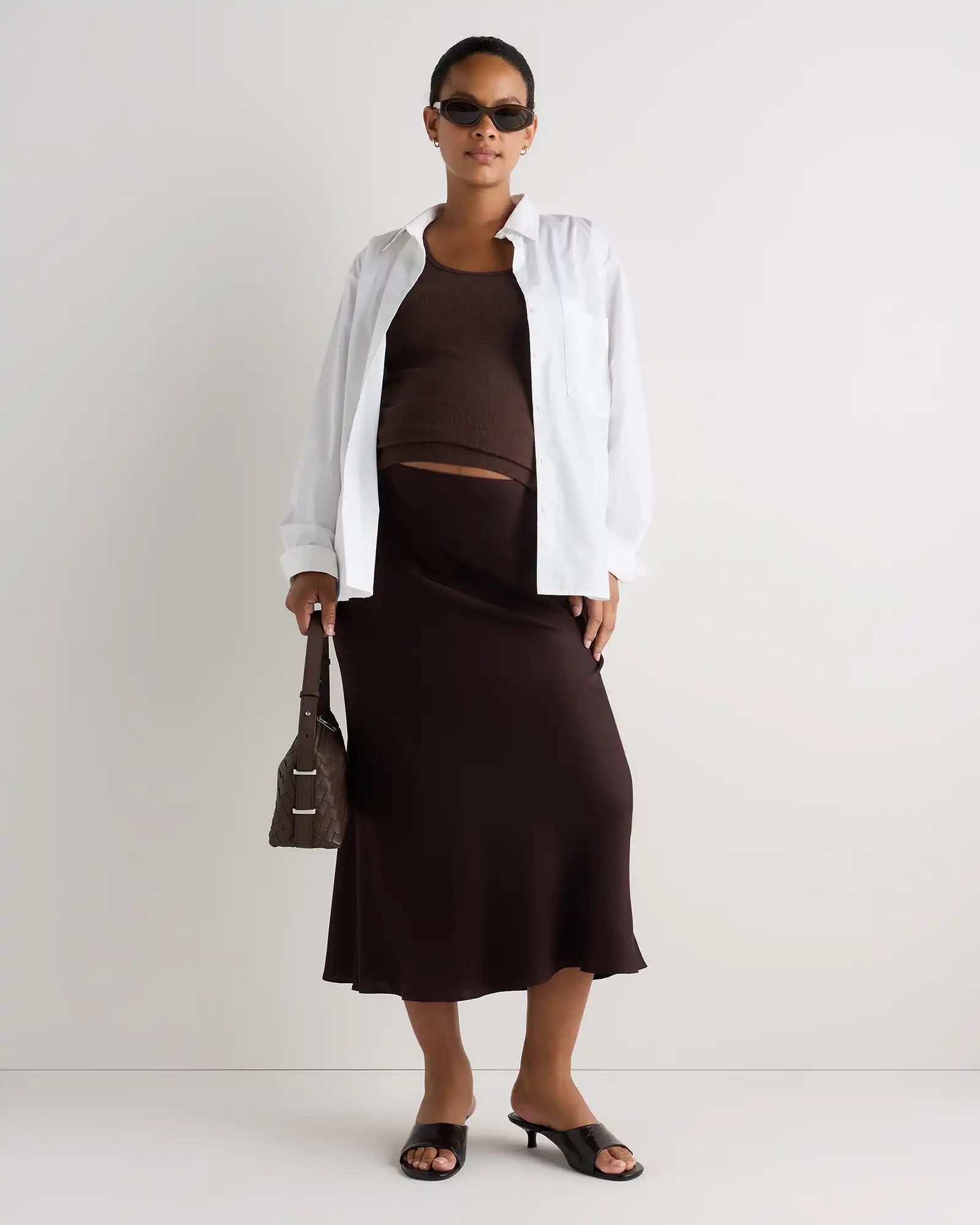 Washable Stretch Silk Maternity Skirt