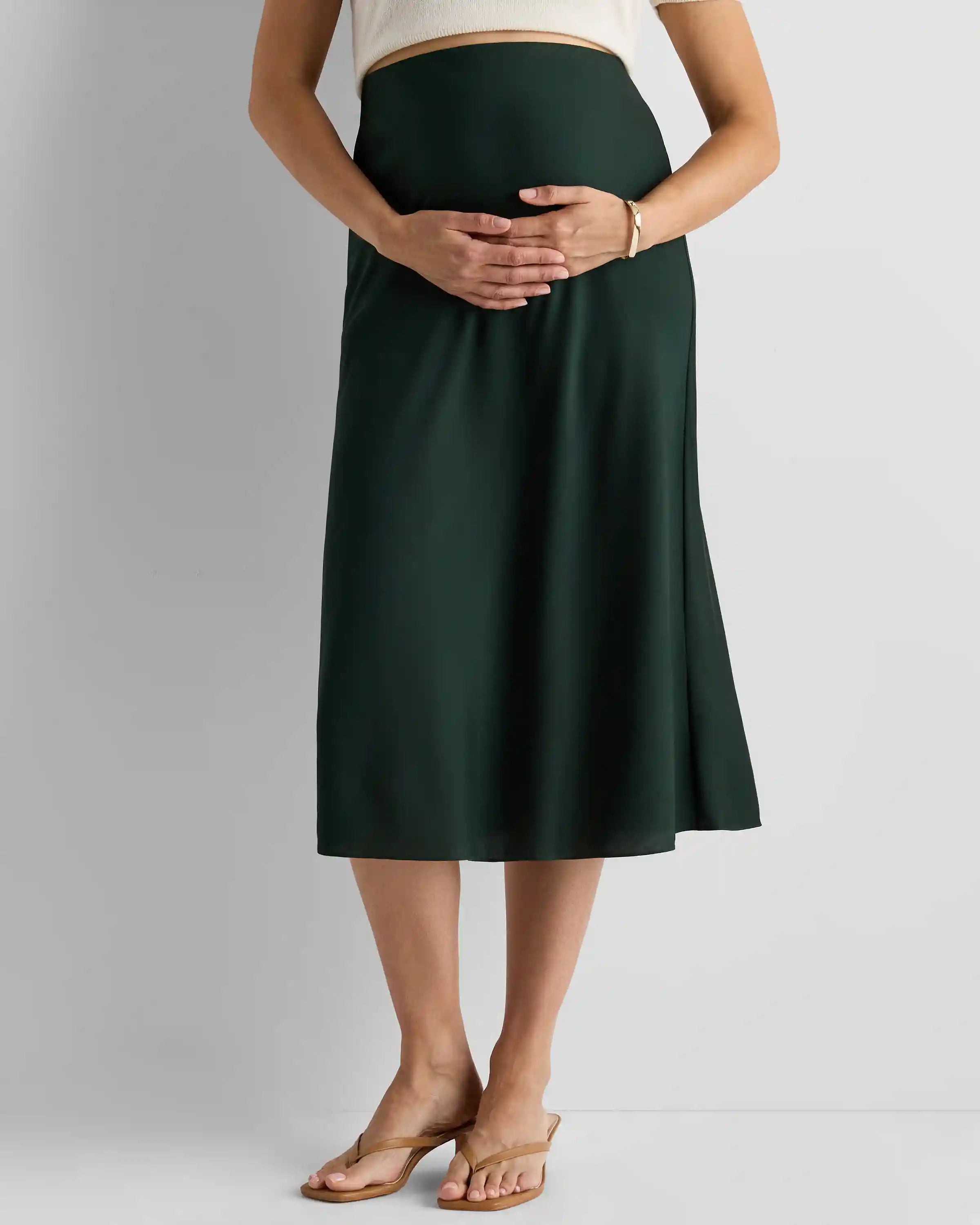 Washable Stretch Silk Maternity Skirt