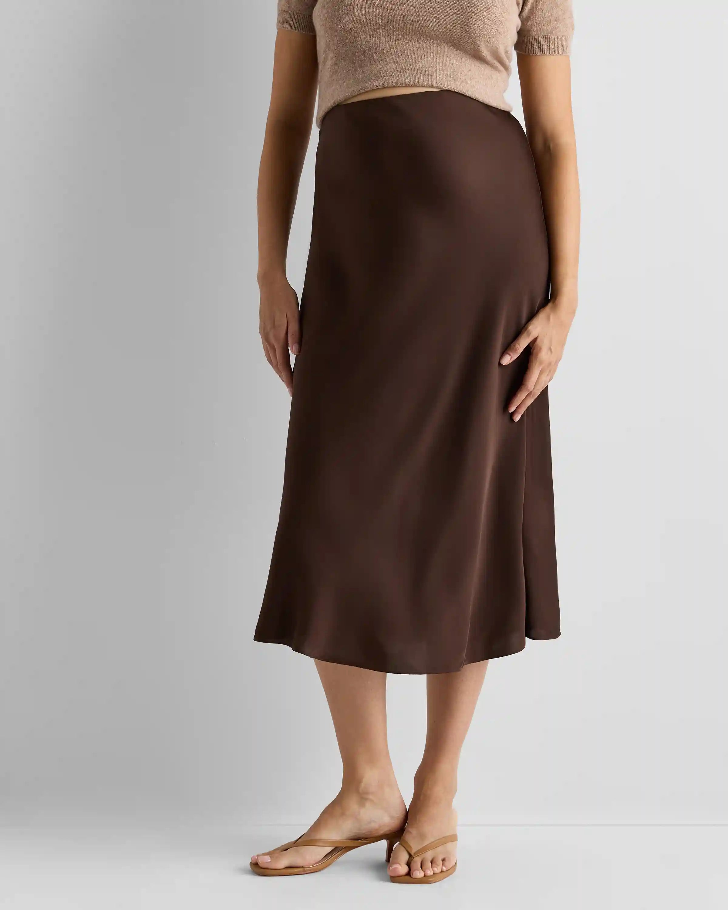 Washable Stretch Silk Maternity Skirt