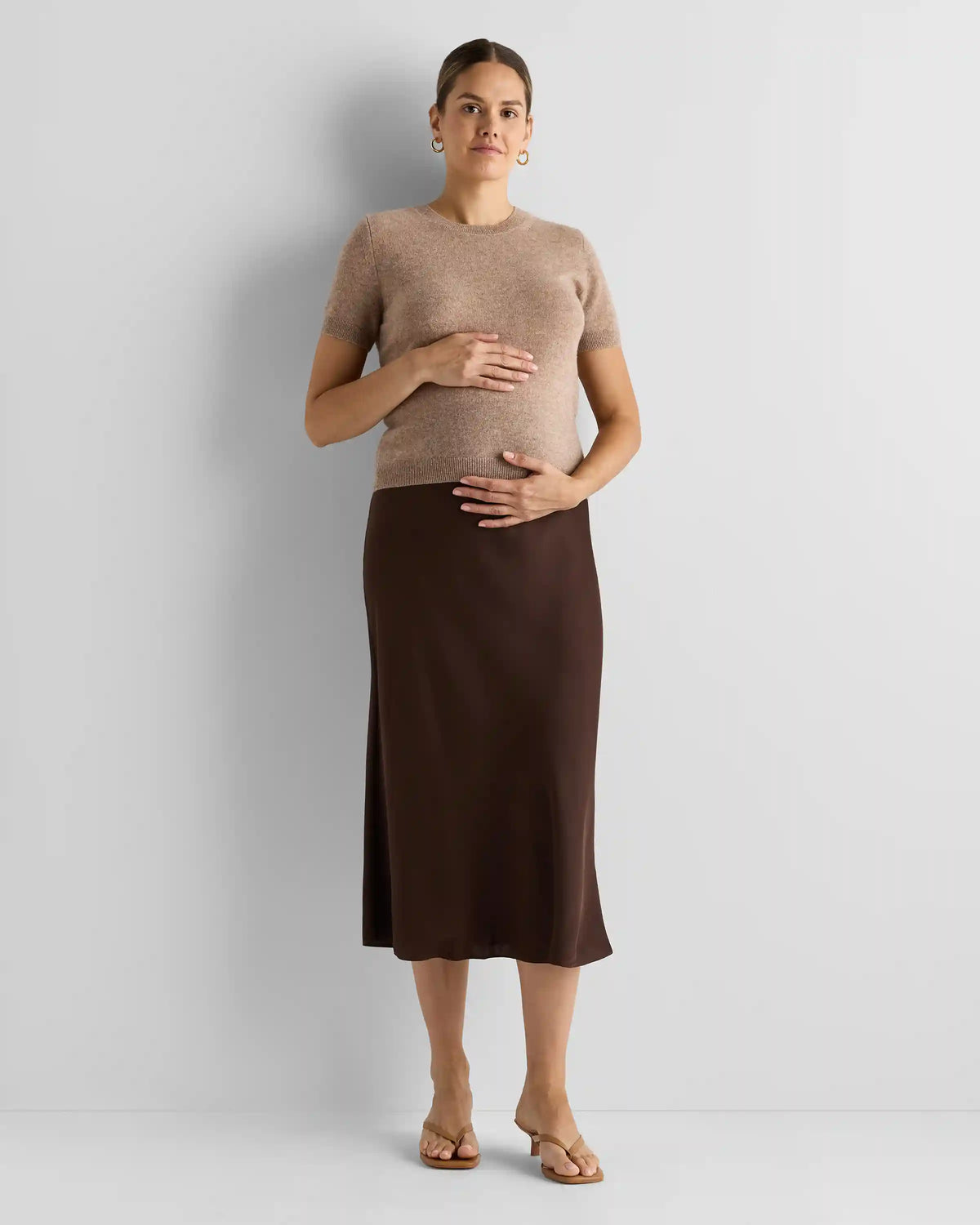 Washable Stretch Silk Maternity Skirt
