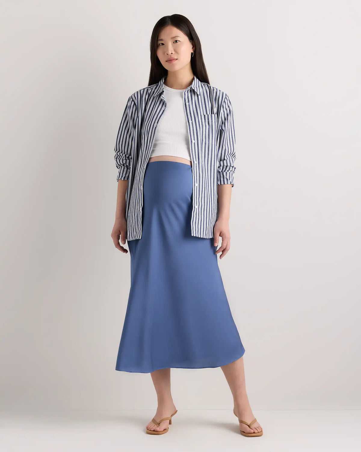 Washable Stretch Silk Maternity Skirt