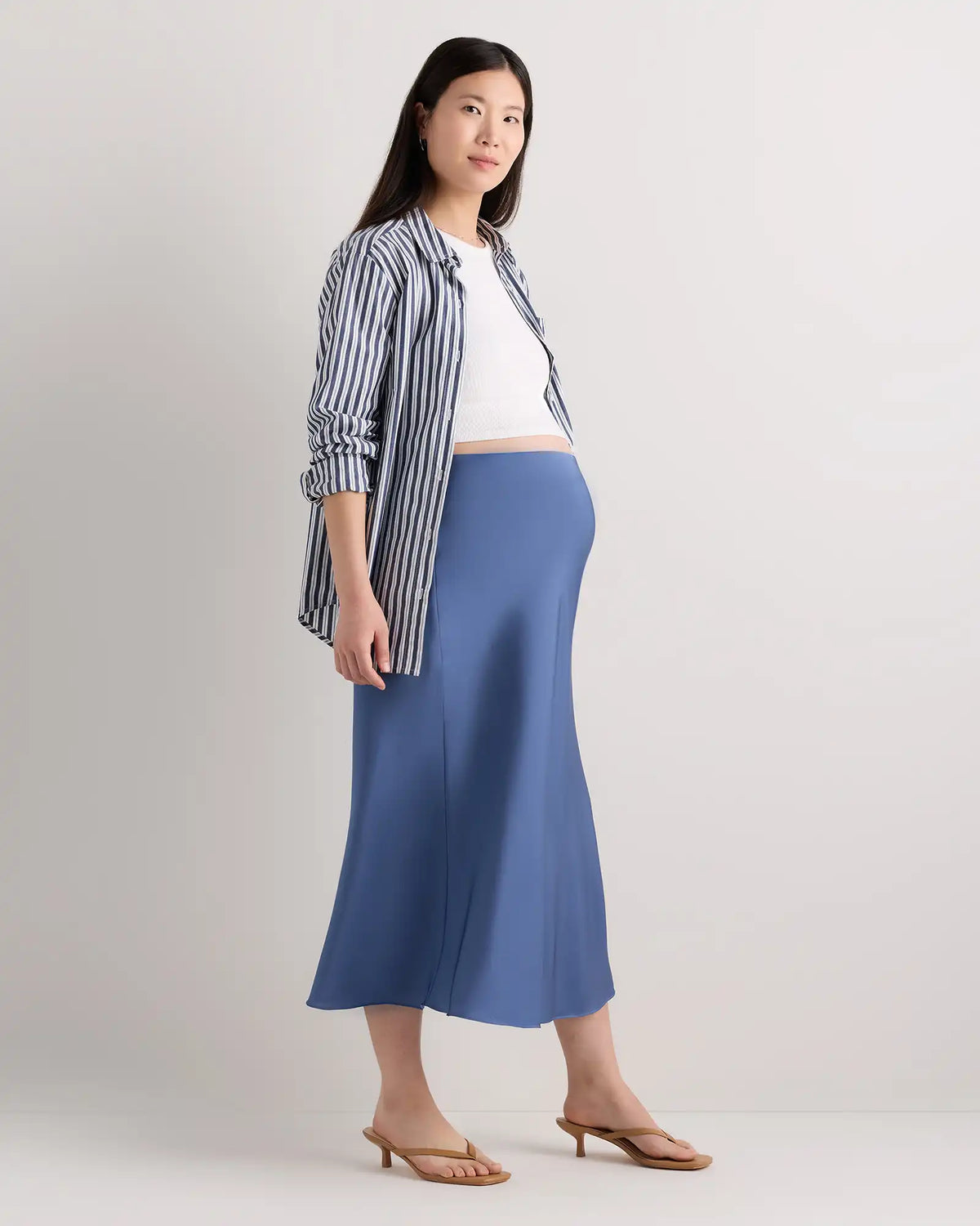 Washable Stretch Silk Maternity Skirt