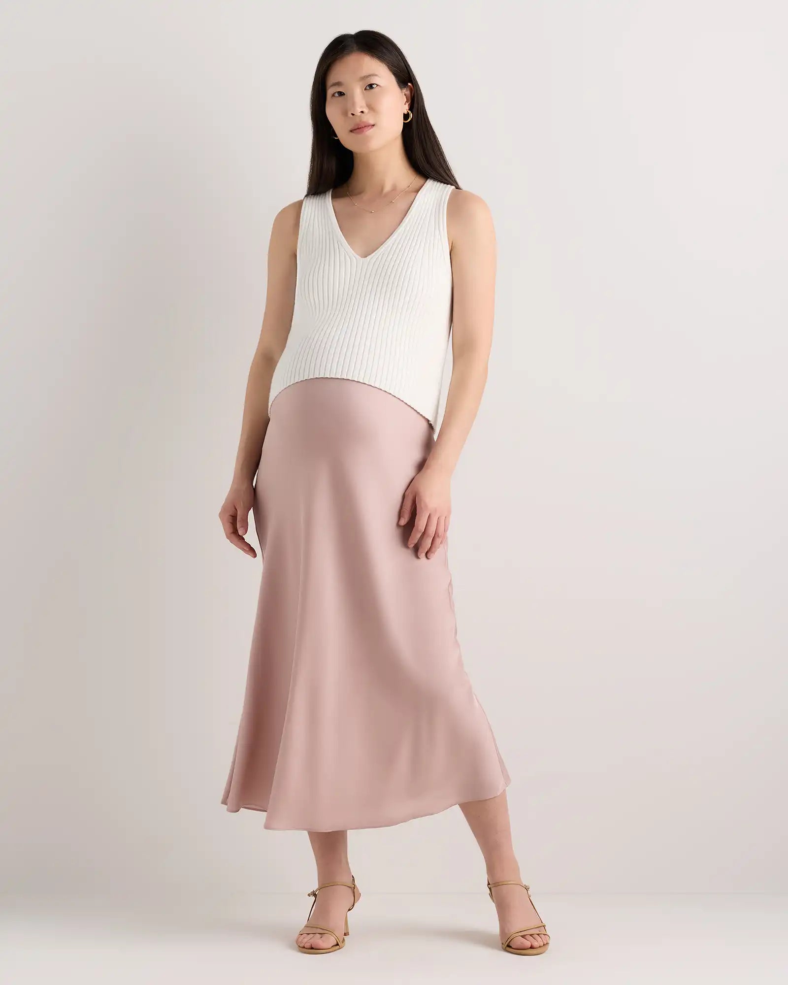 Washable Stretch Silk Maternity Skirt