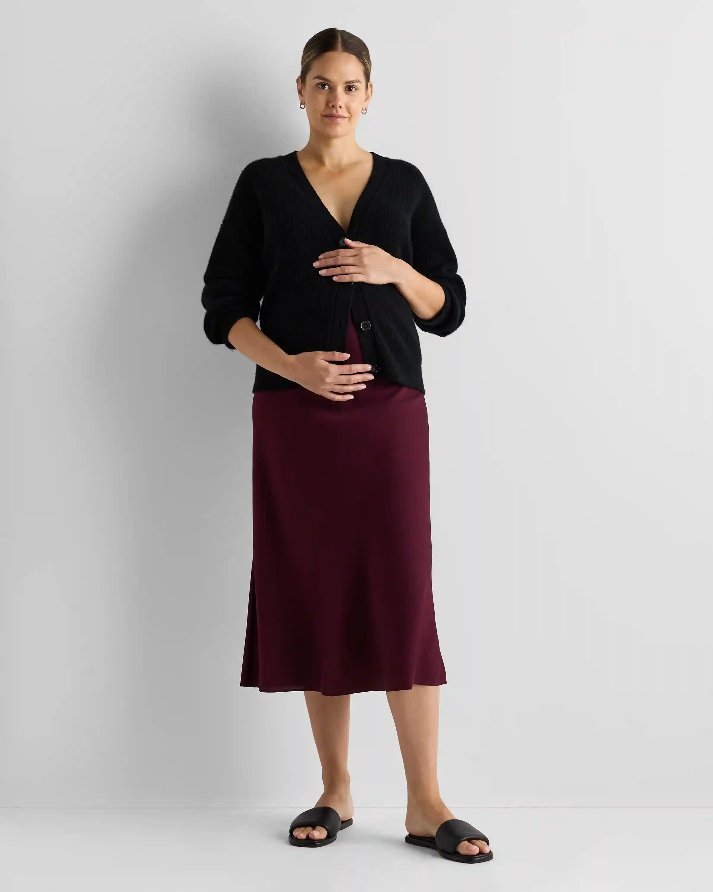Washable Stretch Silk Maternity Skirt