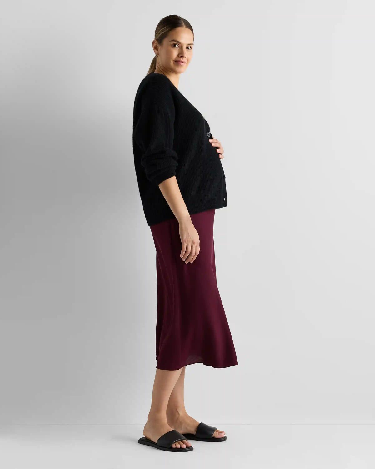 Washable Stretch Silk Maternity Skirt
