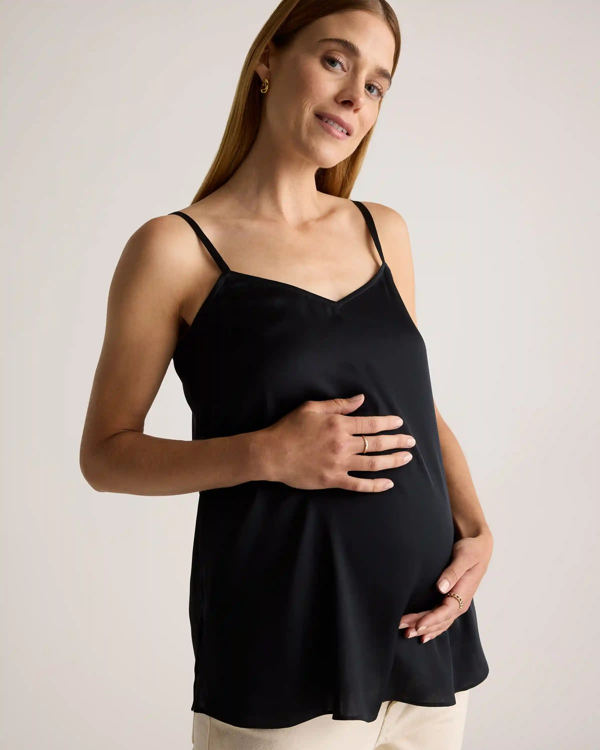 Washable Stretch Silk V-Neck Maternity Cami