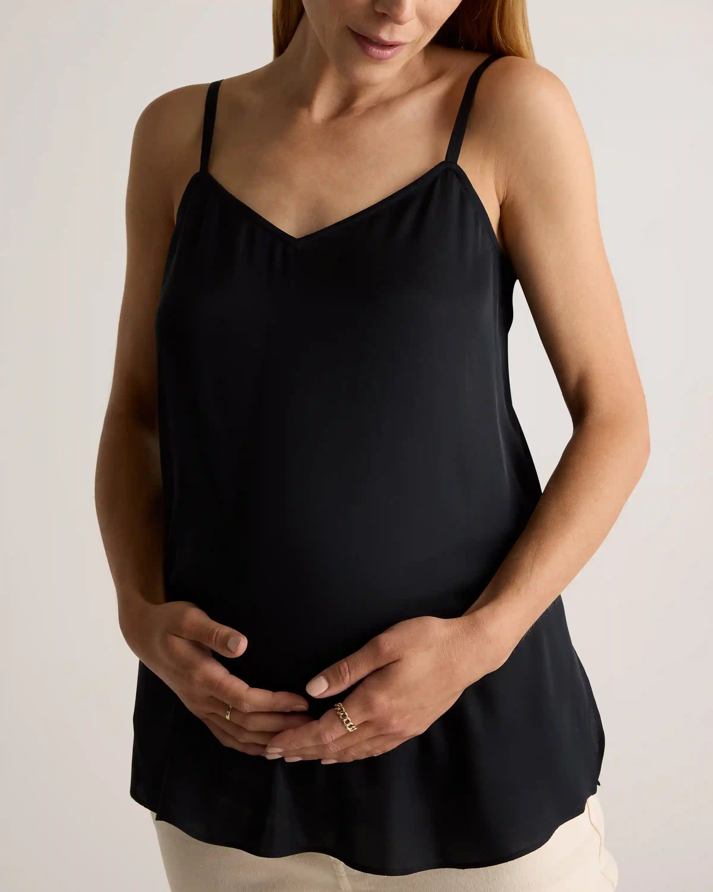 Washable Stretch Silk V-Neck Maternity Cami