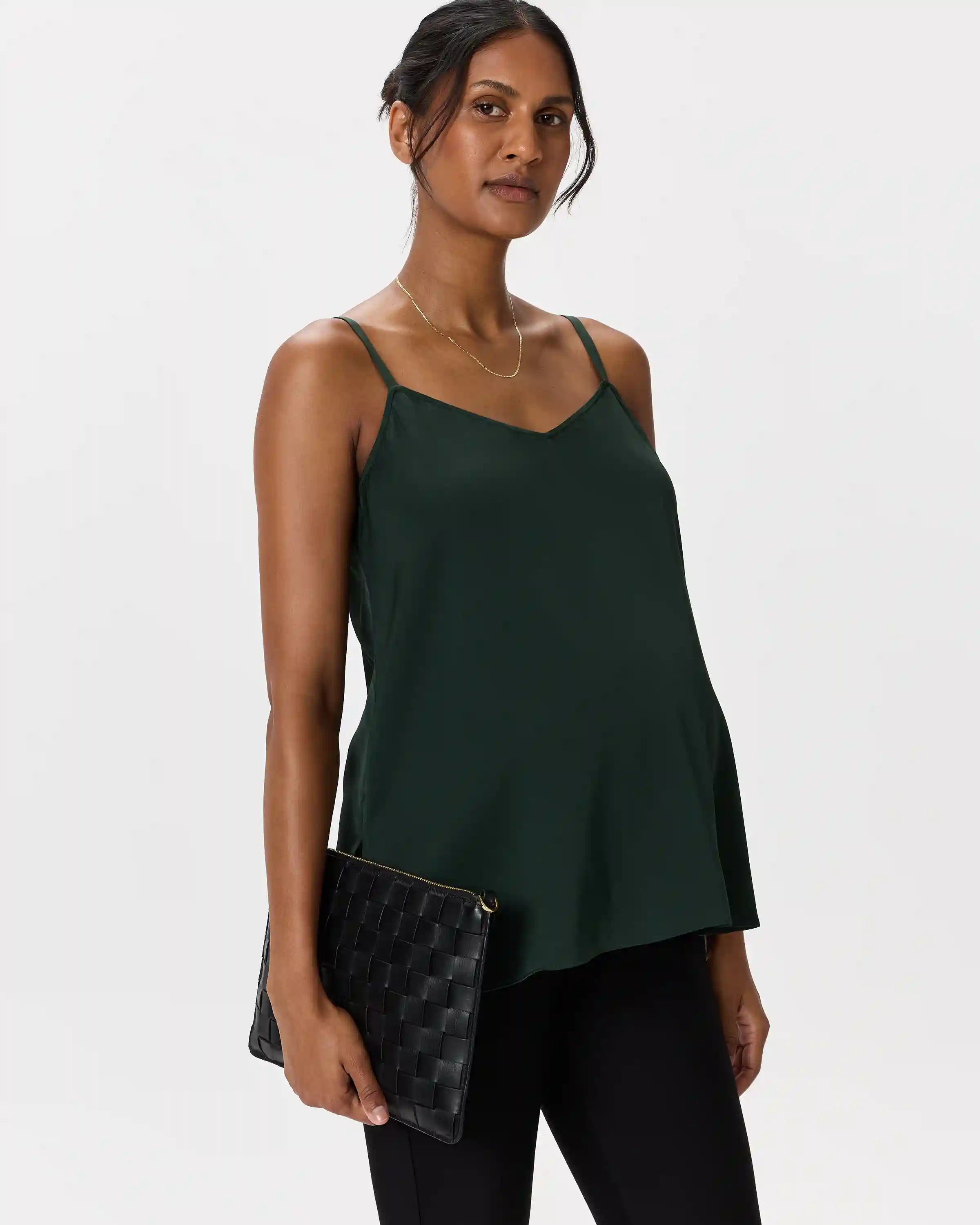 Washable Stretch Silk V-Neck Maternity Cami