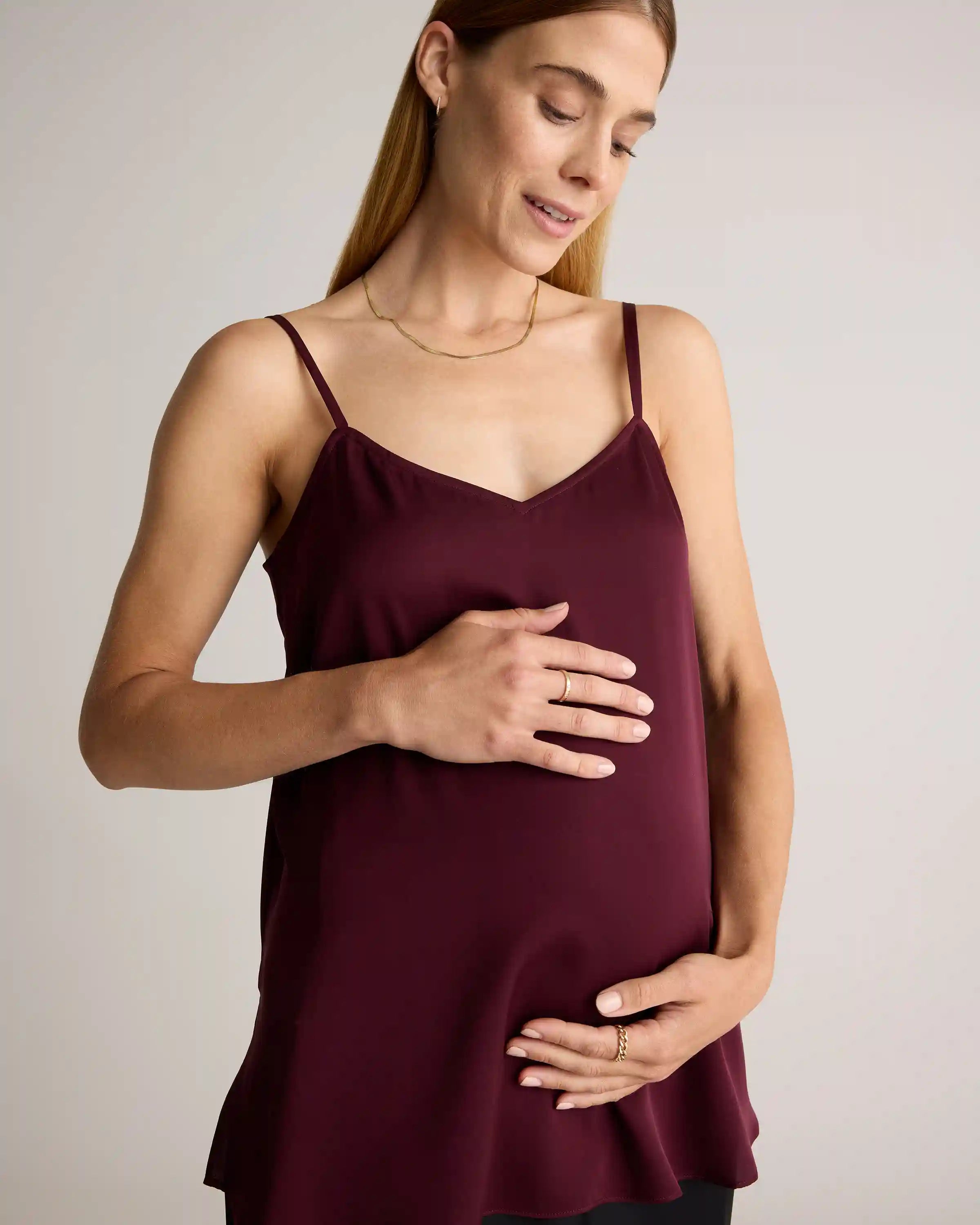 Washable Stretch Silk V-Neck Maternity Cami