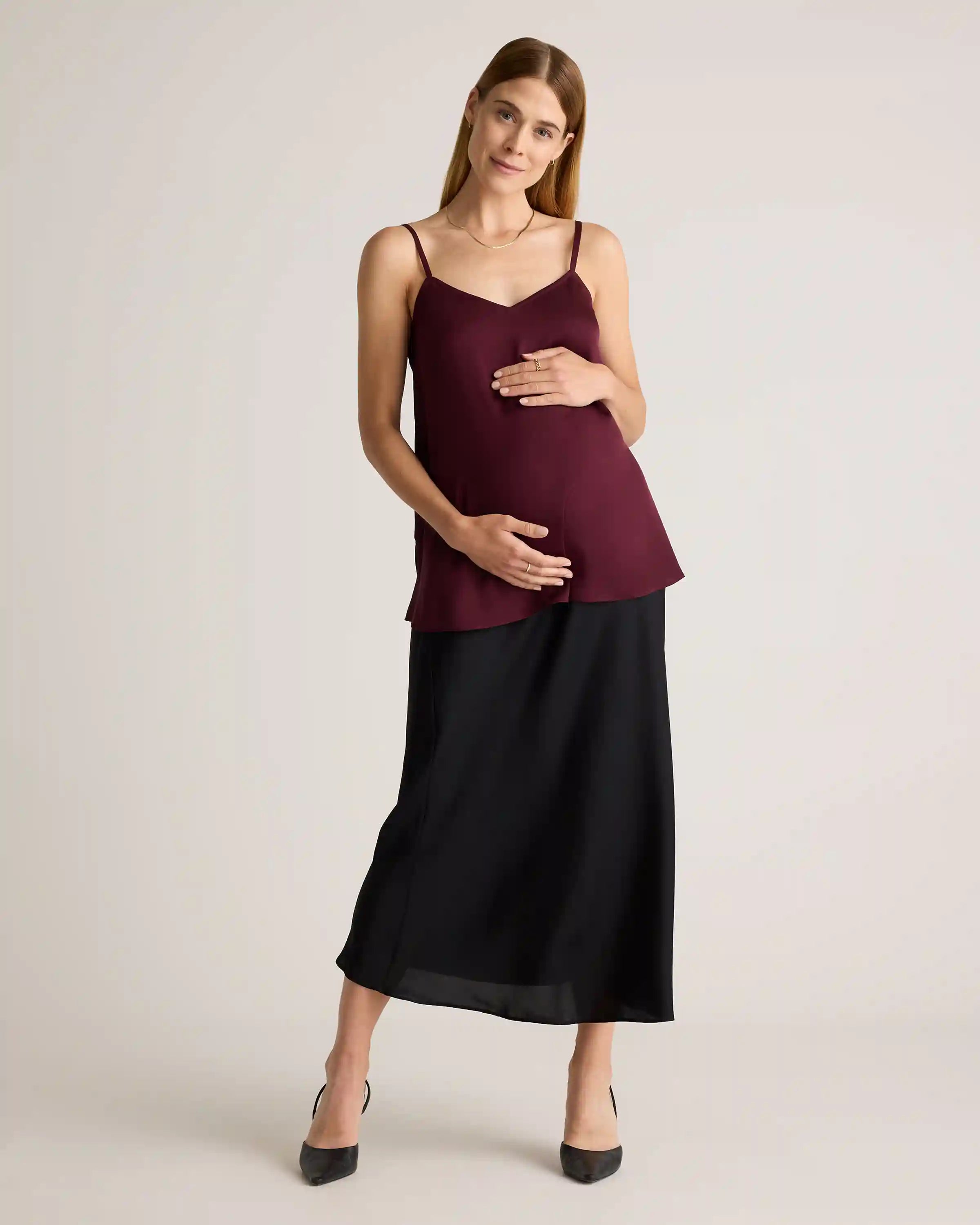 Washable Stretch Silk V-Neck Maternity Cami