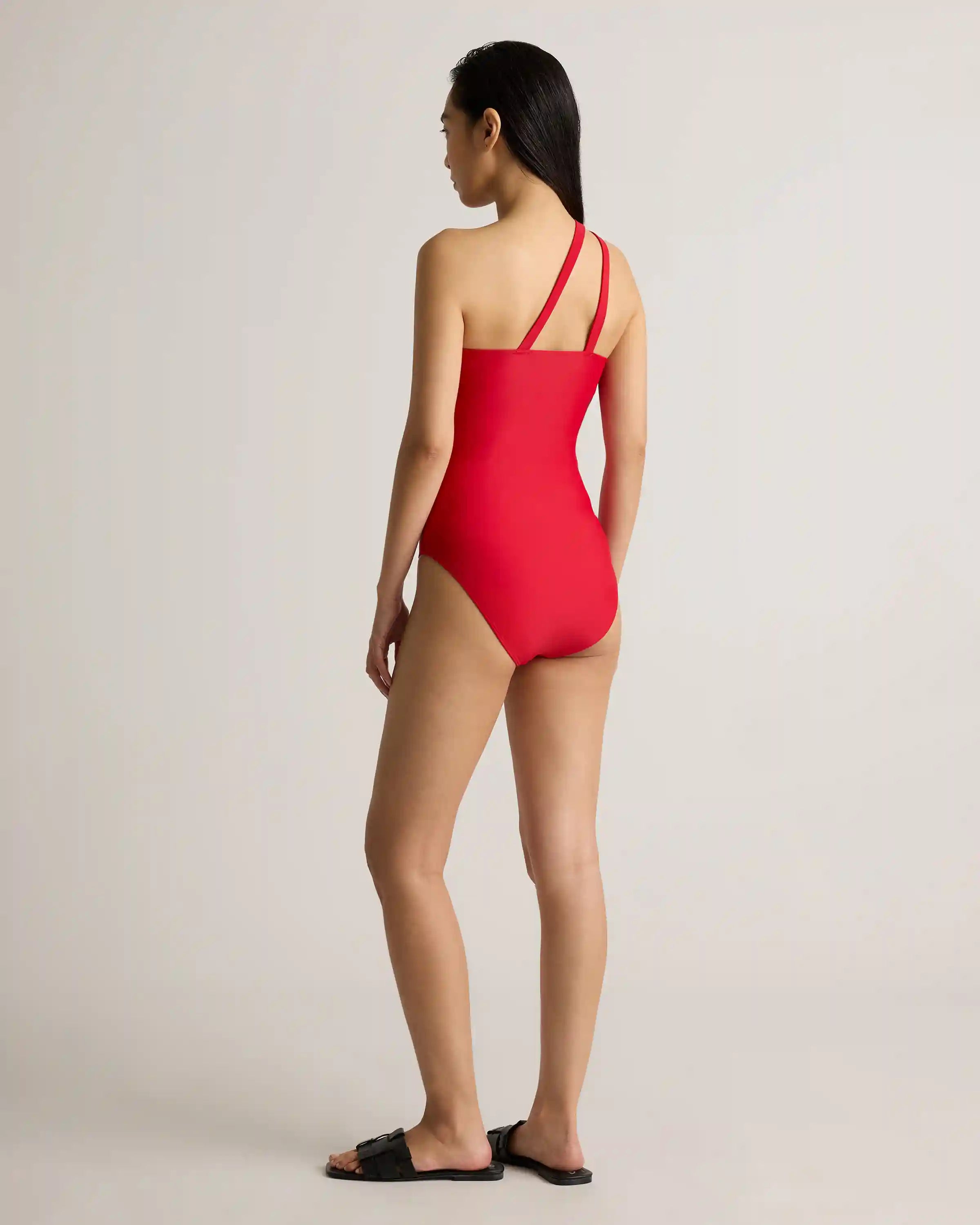 Italian One Shoulder One-Piece Swimsuit