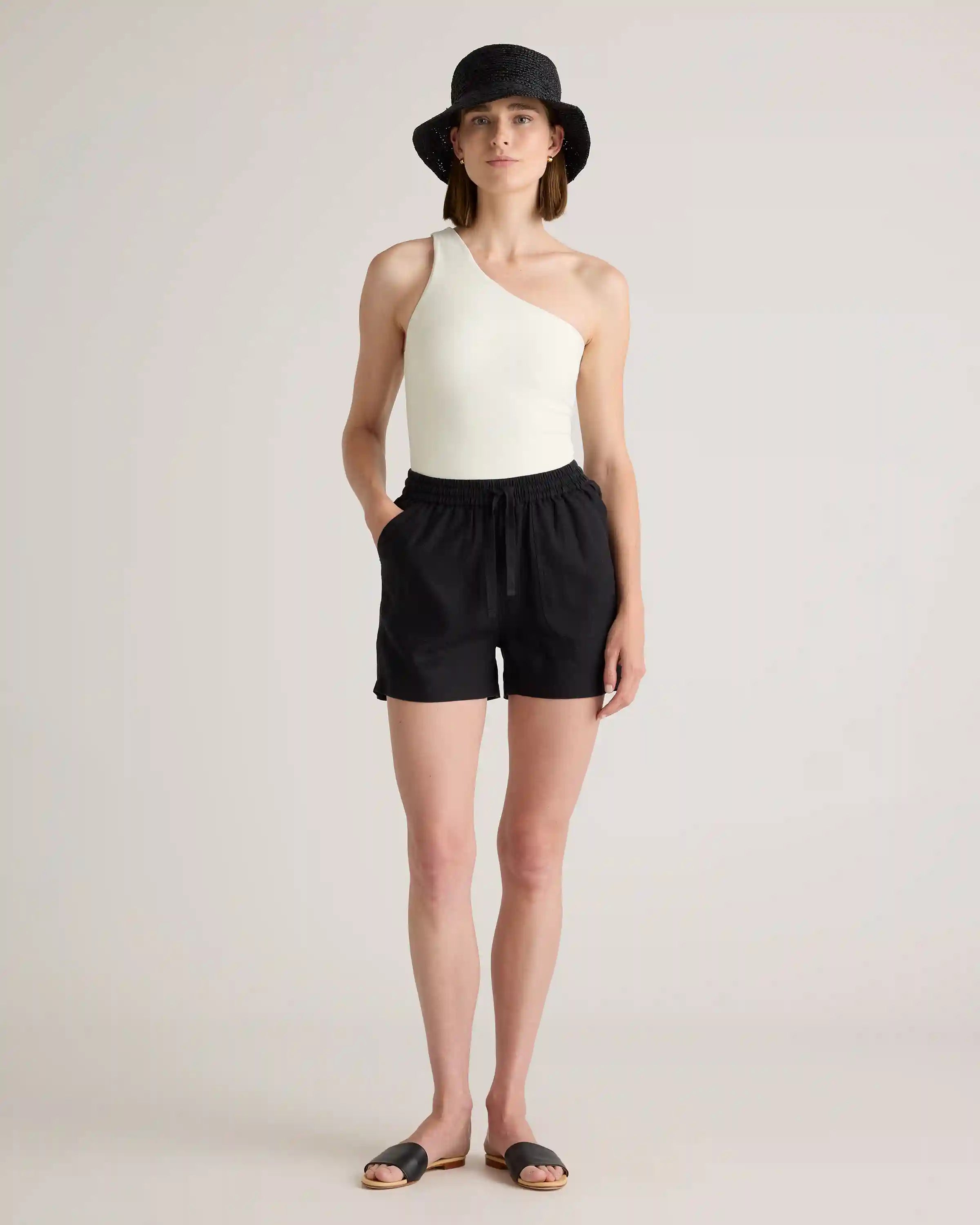 Italian One Shoulder One-Piece Swimsuit