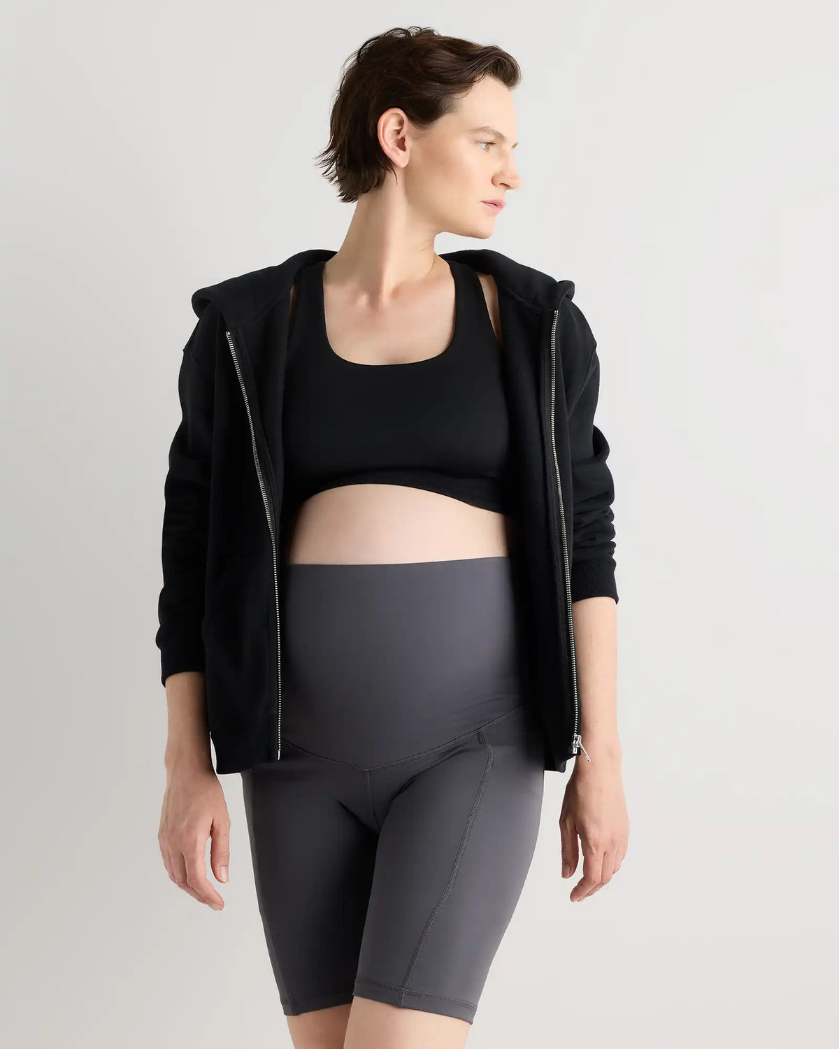 Ultra-Form Maternity Pocket Bike Short 9"