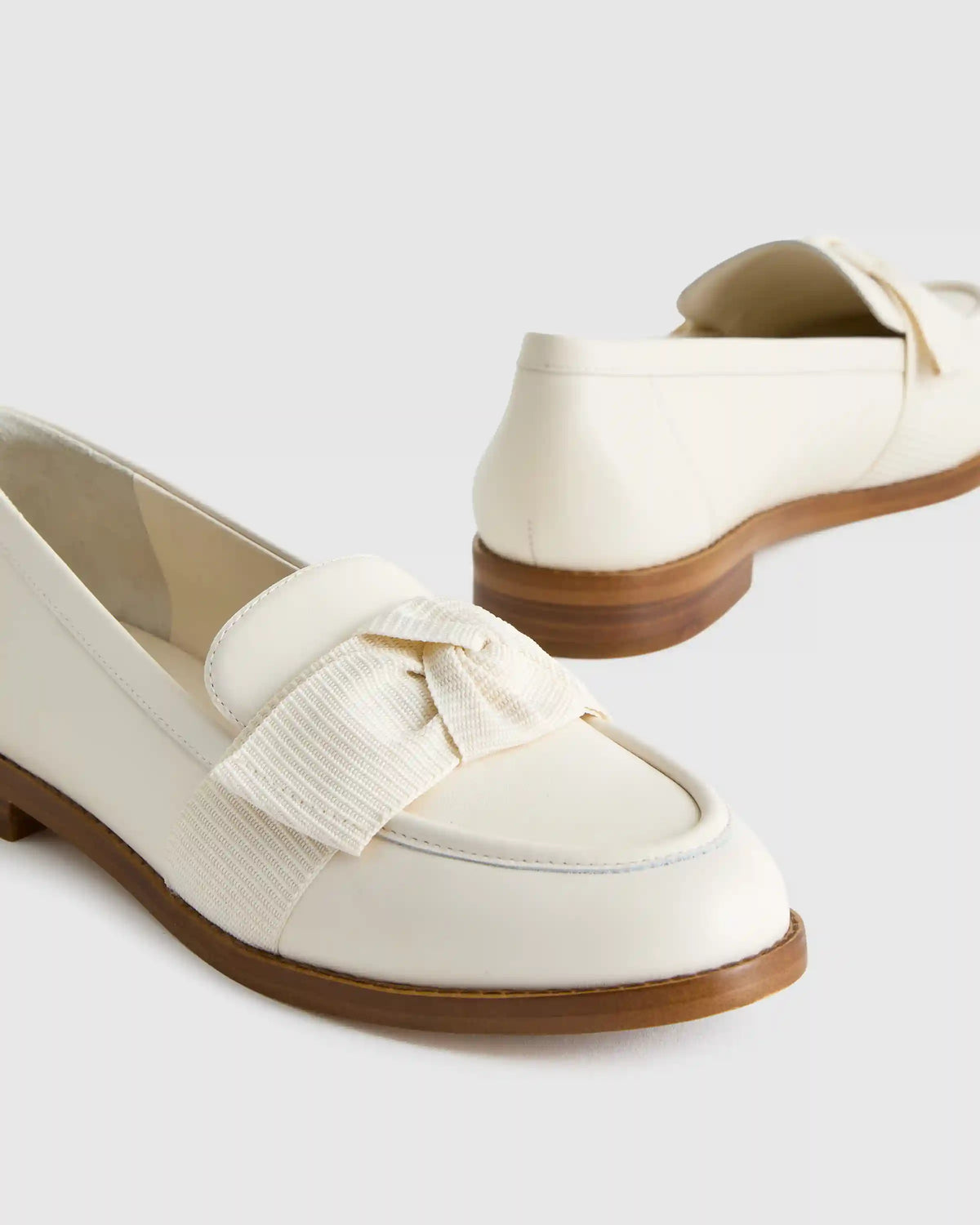 Italian Leather Bow Penny Loafer