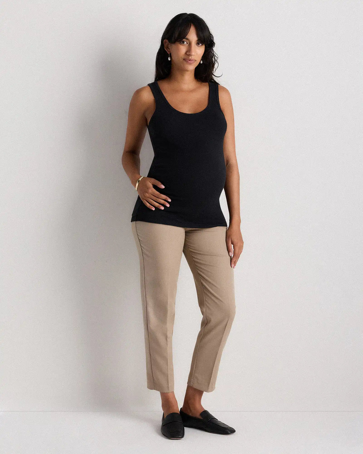 Bamboo Rib Maternity Scoop Neck Tank